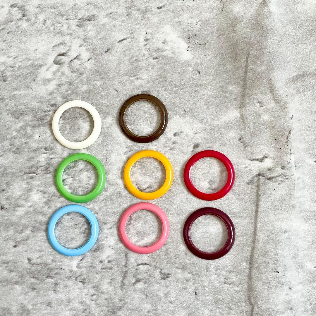 GUCCI Change Bezel Set 8 Color Rings Green Red Pink Orange Brown Bordeaux White