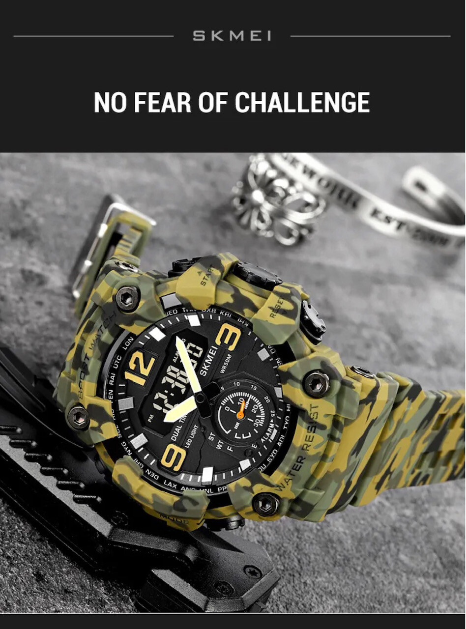 Men Large OVERSIZED Waterproof Digital Sports Military Tactical WRIST WATCH 54mm