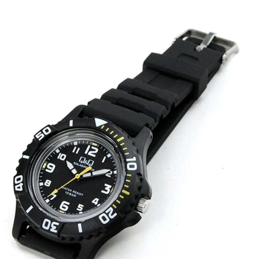 CITIZEN Q&Q Solar Divers Style Watch 001VK lack 100m 10ATM JDM Model