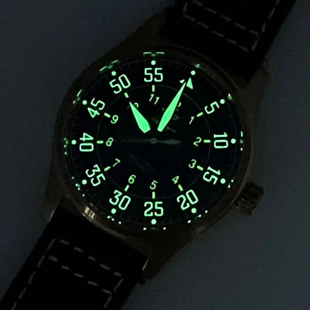 39mm Tandorio Solid Cusn8 Bronze Japan NH35 Automatic Diver Pilot Watch 20ATM