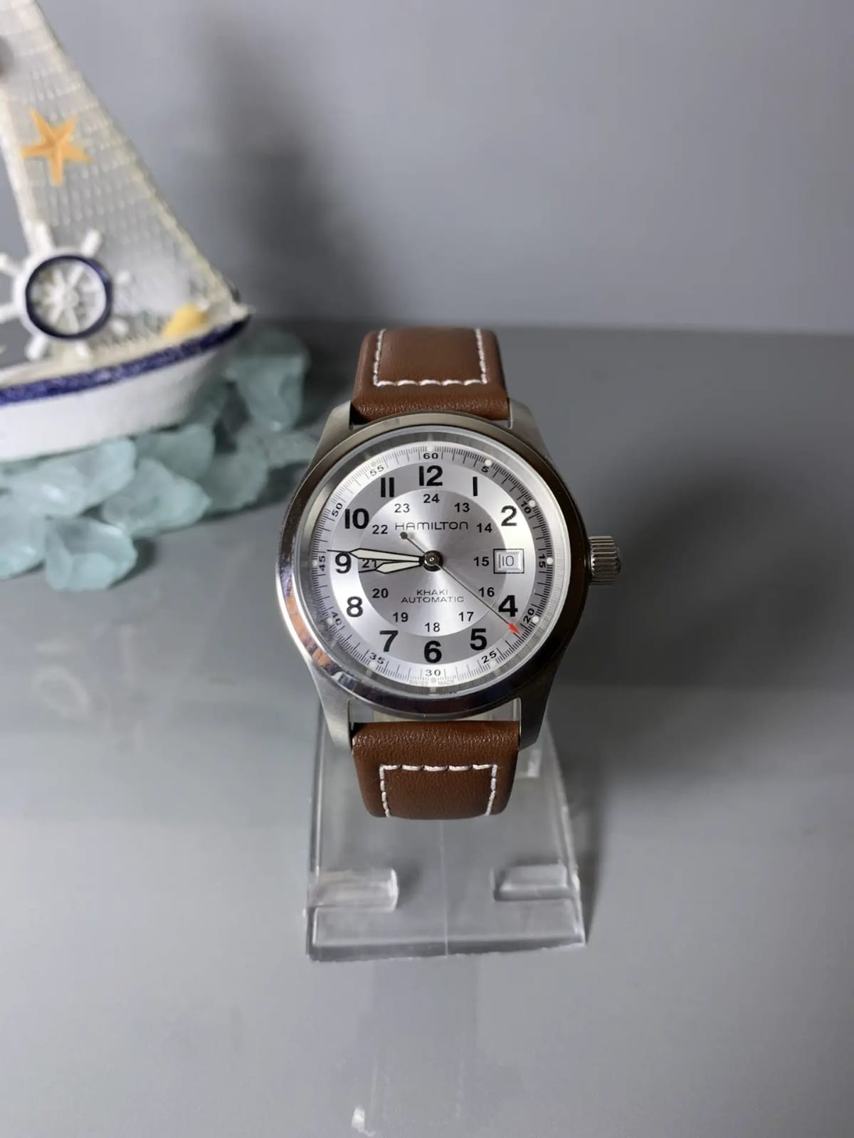 Hamilton Khaki Automatic Men’s Silver Dial Swiss Date Wristwatch H70555533