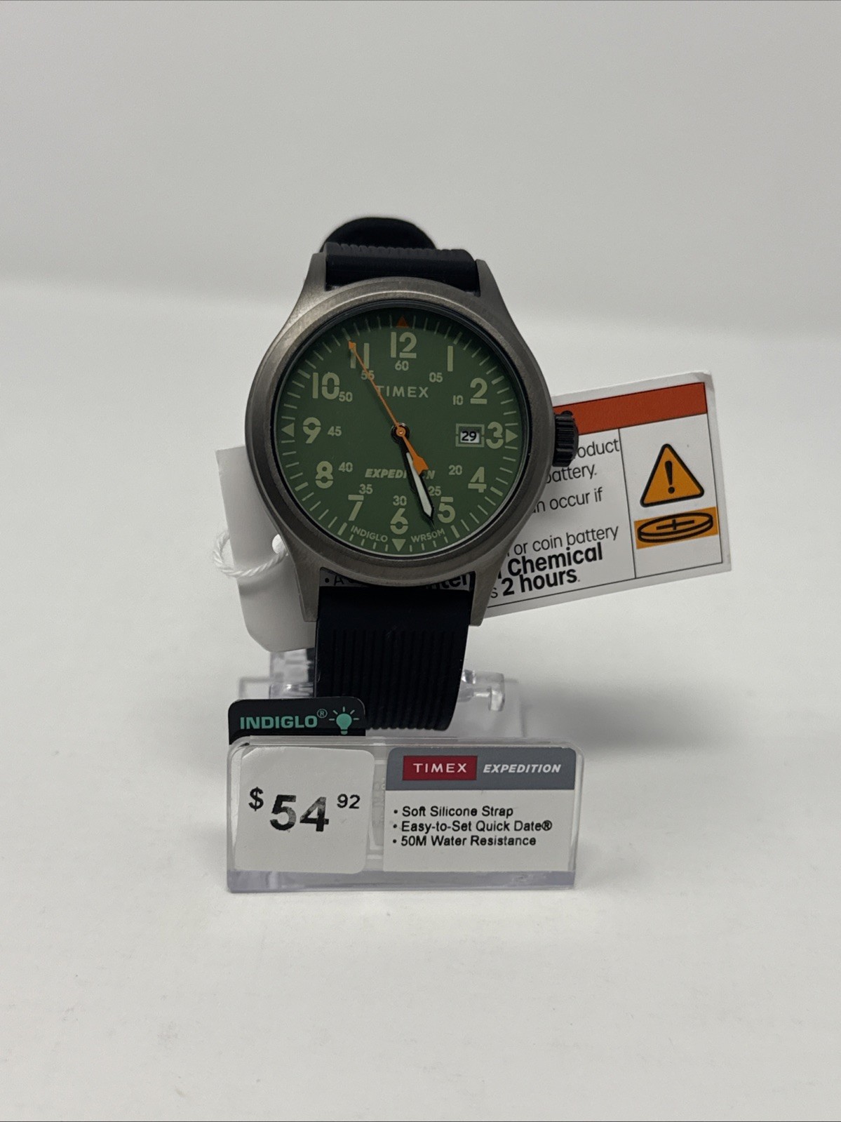 Timex TW4B30200 Men’s Expedition Scout Indiglo Silicone Strap Analog Date Watch