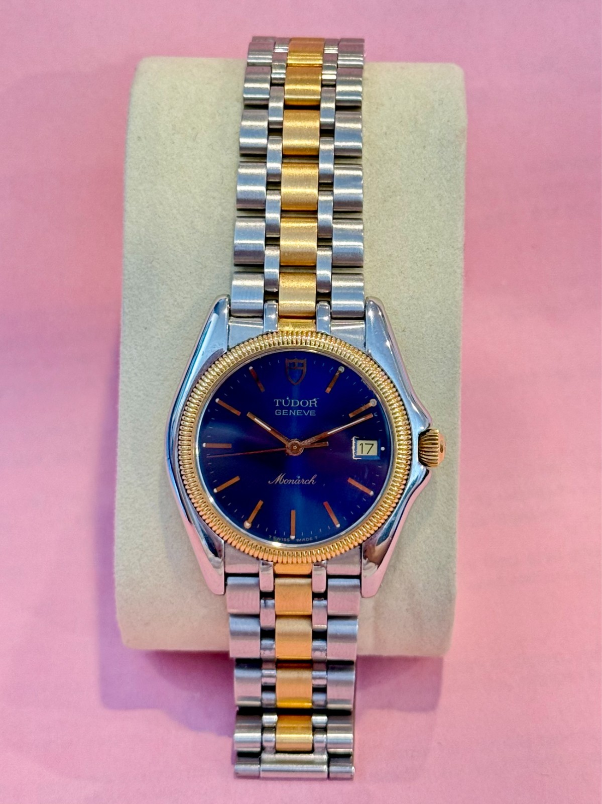 Tudor by Rolex Monarch 18k Gold / Steel Two Tone Blue Dial