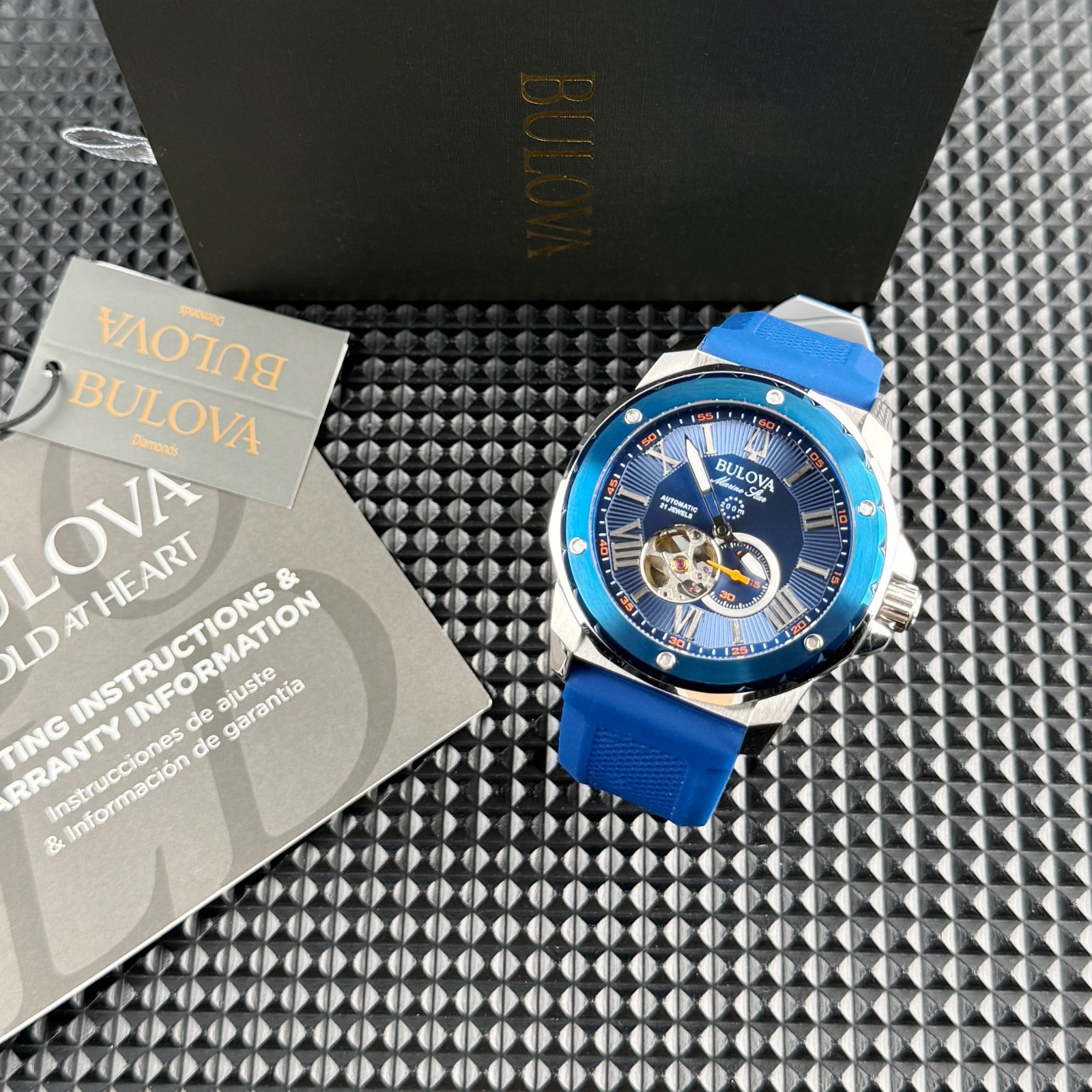 Bulova Marine Star Automatic Blue Dial Dial 98A303 Men’s Watch 45mm