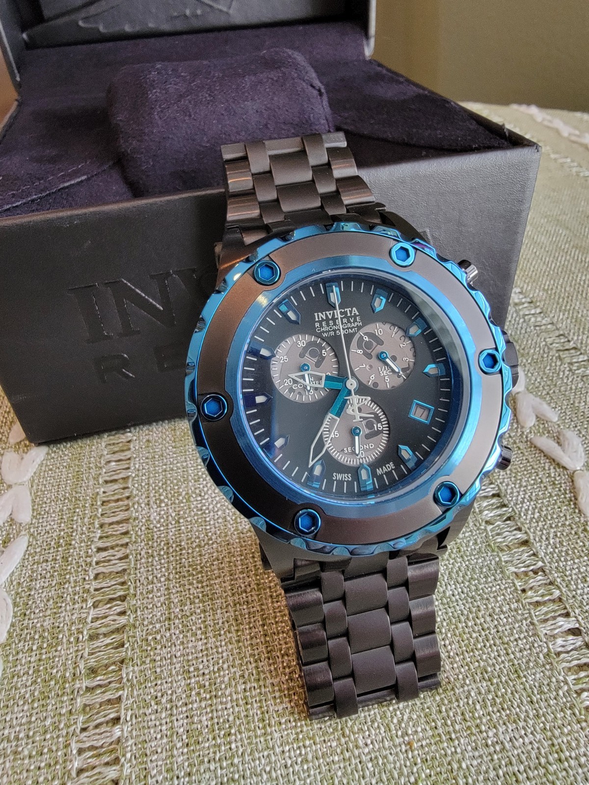 Invicta Reserve Collection Subaqua Model #15096 Swiss Made Flame Fusion Crystal