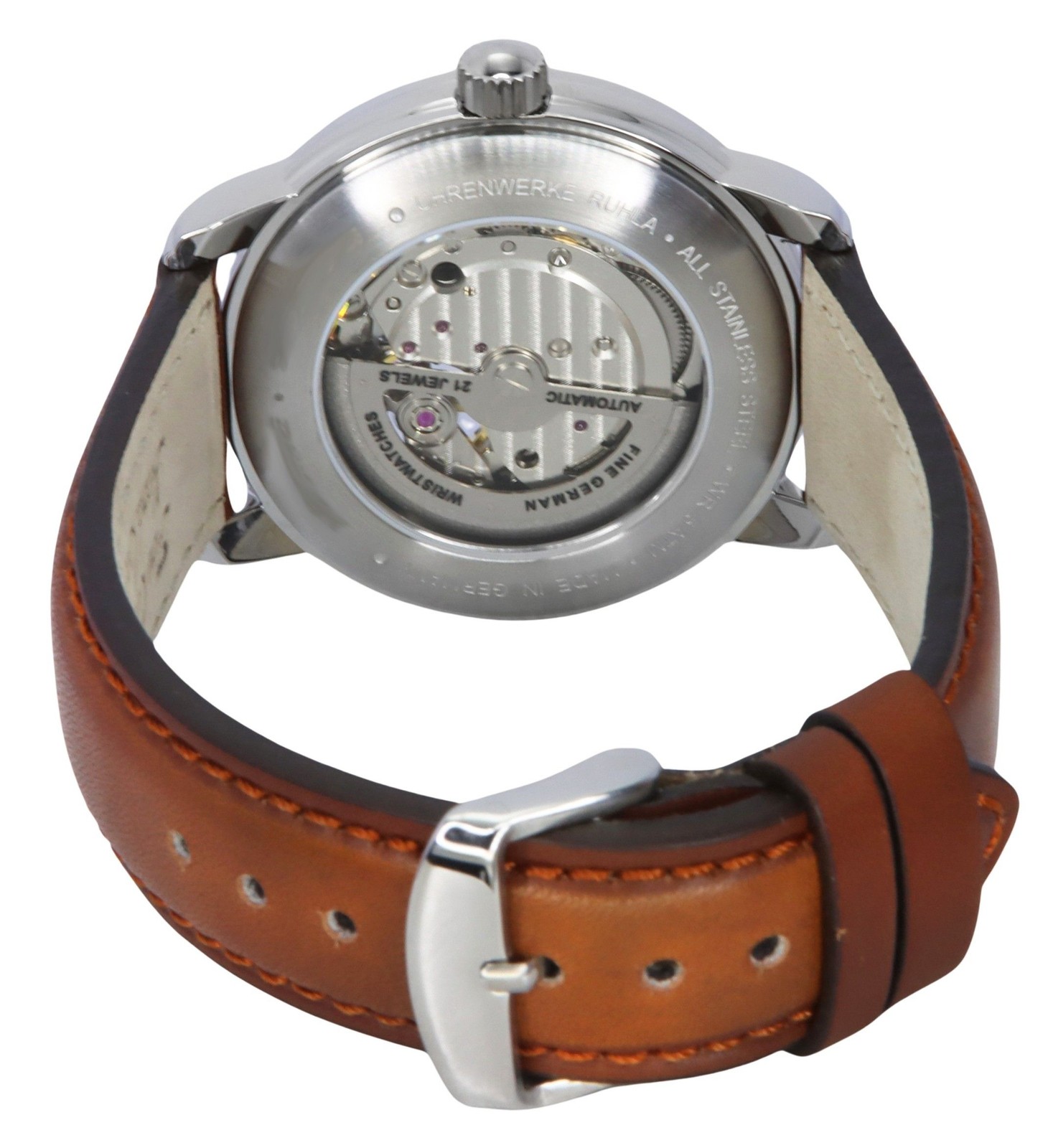 Zeppelin Mediterranee Leather Strap Open Heart Beige Dial Z96665 50M Mens Watch