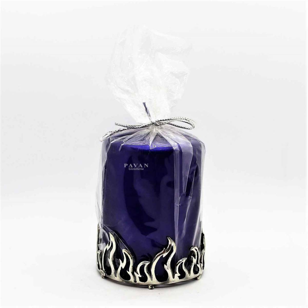 Purple Candle on Silver Base
