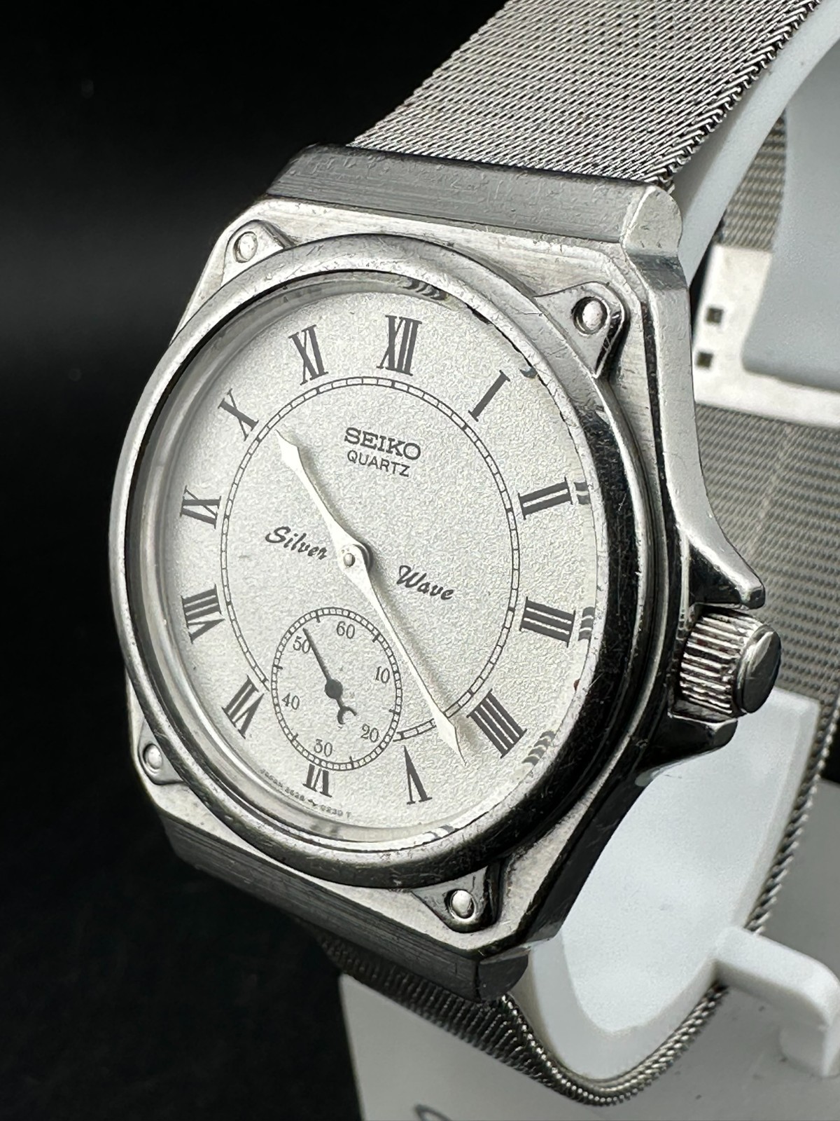 1982 Seiko Silver Wave Men’s Small Seconds Silver Quartz Watch 34mm 2628-0060