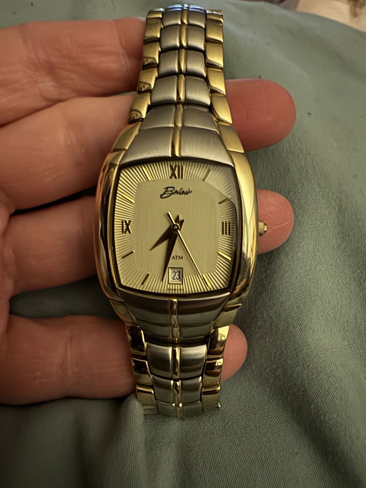Vintage Belair Watch Two Toned With butterfly deployment watch clasp