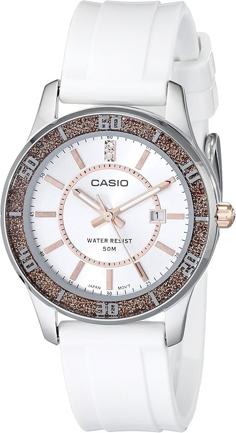 Casio LTP1358-4A2V Glitter Bezel, Silver & Rose Gold Women’s Watch