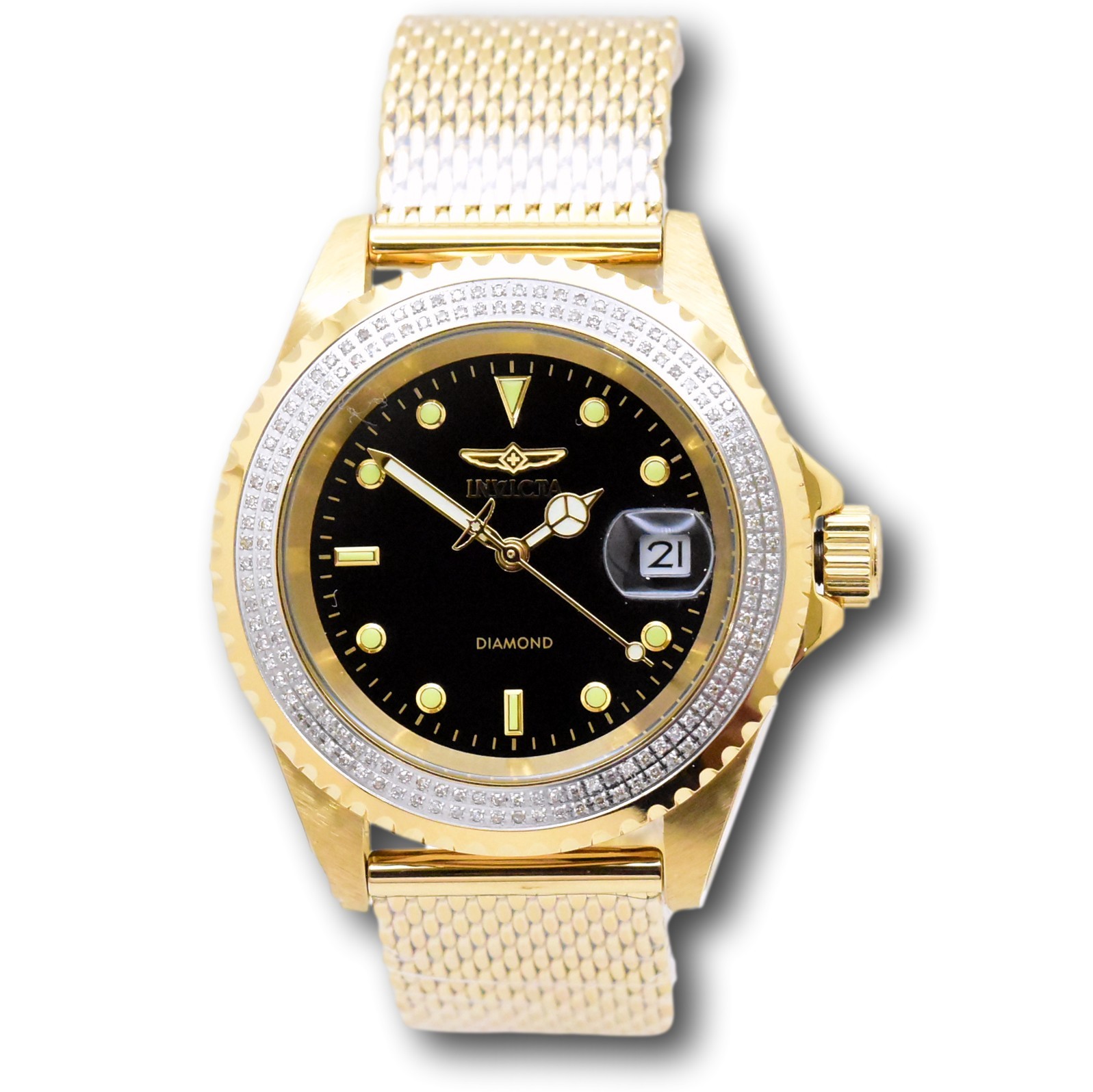 Invicta Elite Automatic 0.59ct Diamond Bezel 40mm Gold Men’s Watch 48745