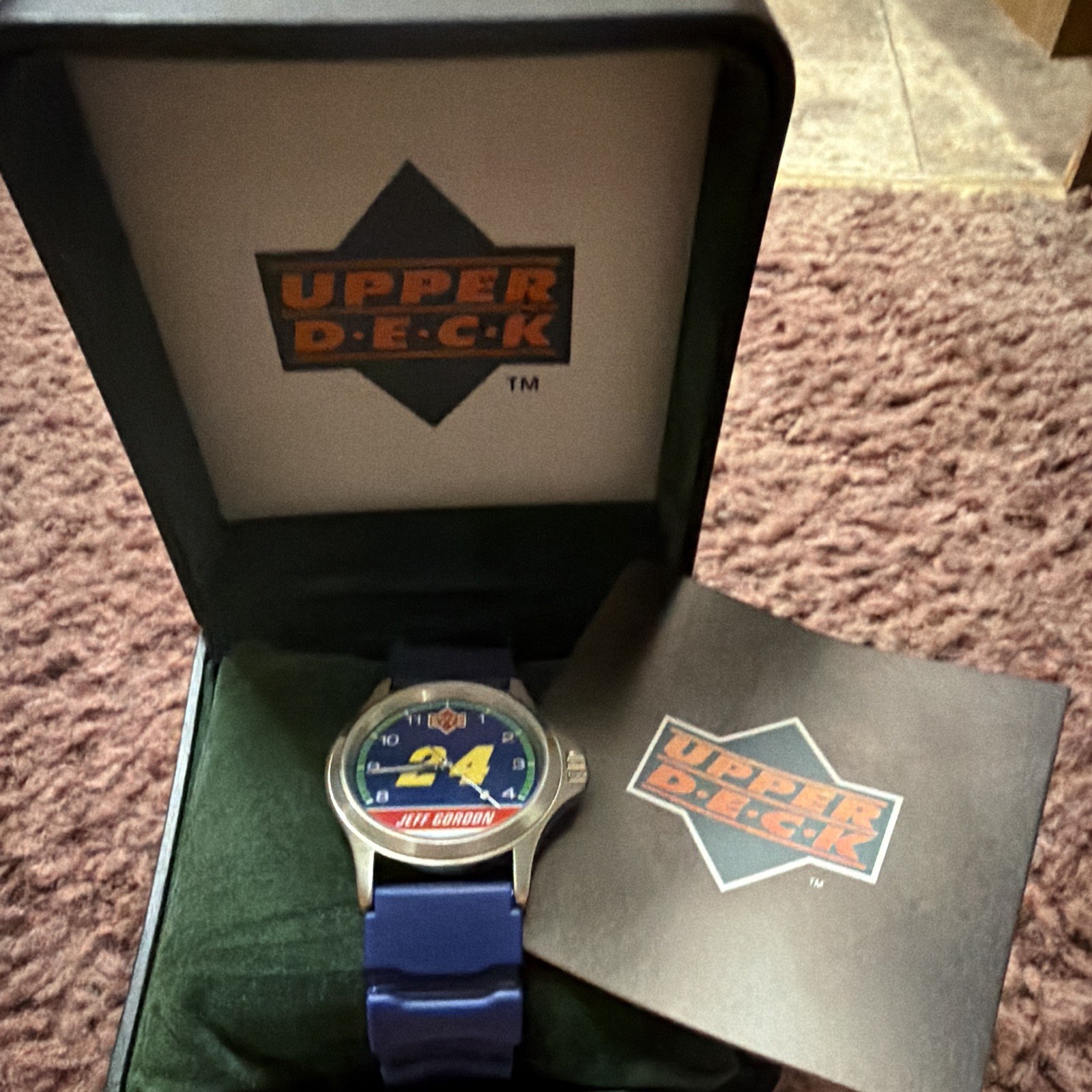 Upper Deck Jeff Gordon Men’s Quartz Analog Watch Blue Rubber Strap w/ Box