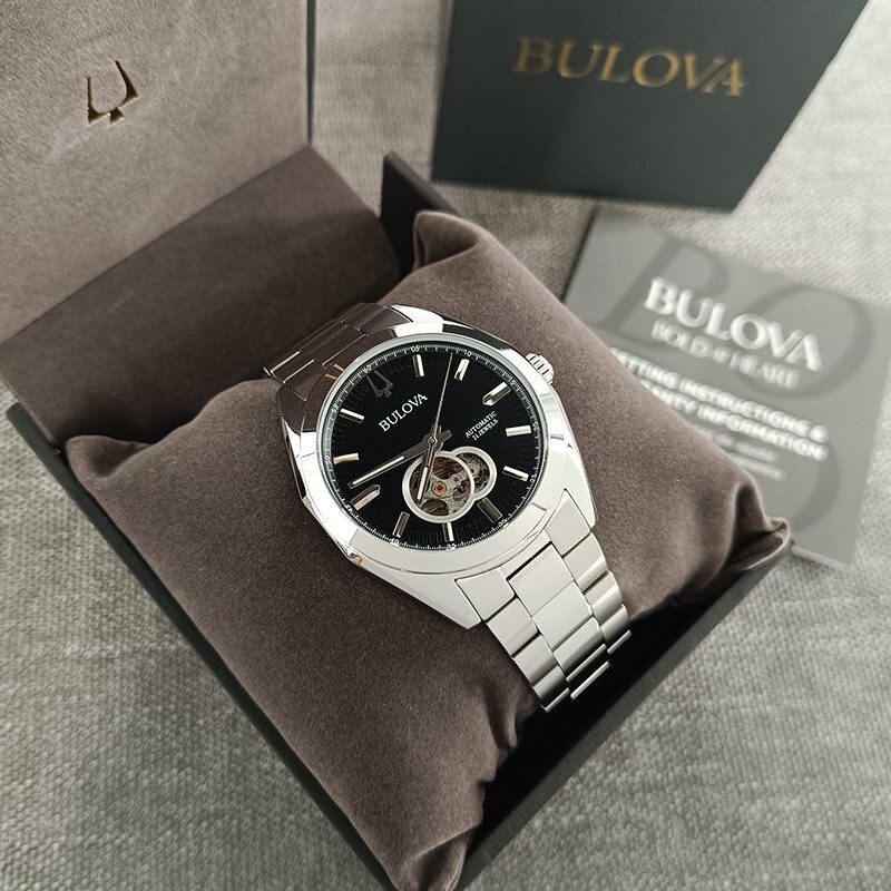 Bulova New Surveyor Automatic Black Dial 96A270 Men’s Chronograph Watch 42mm