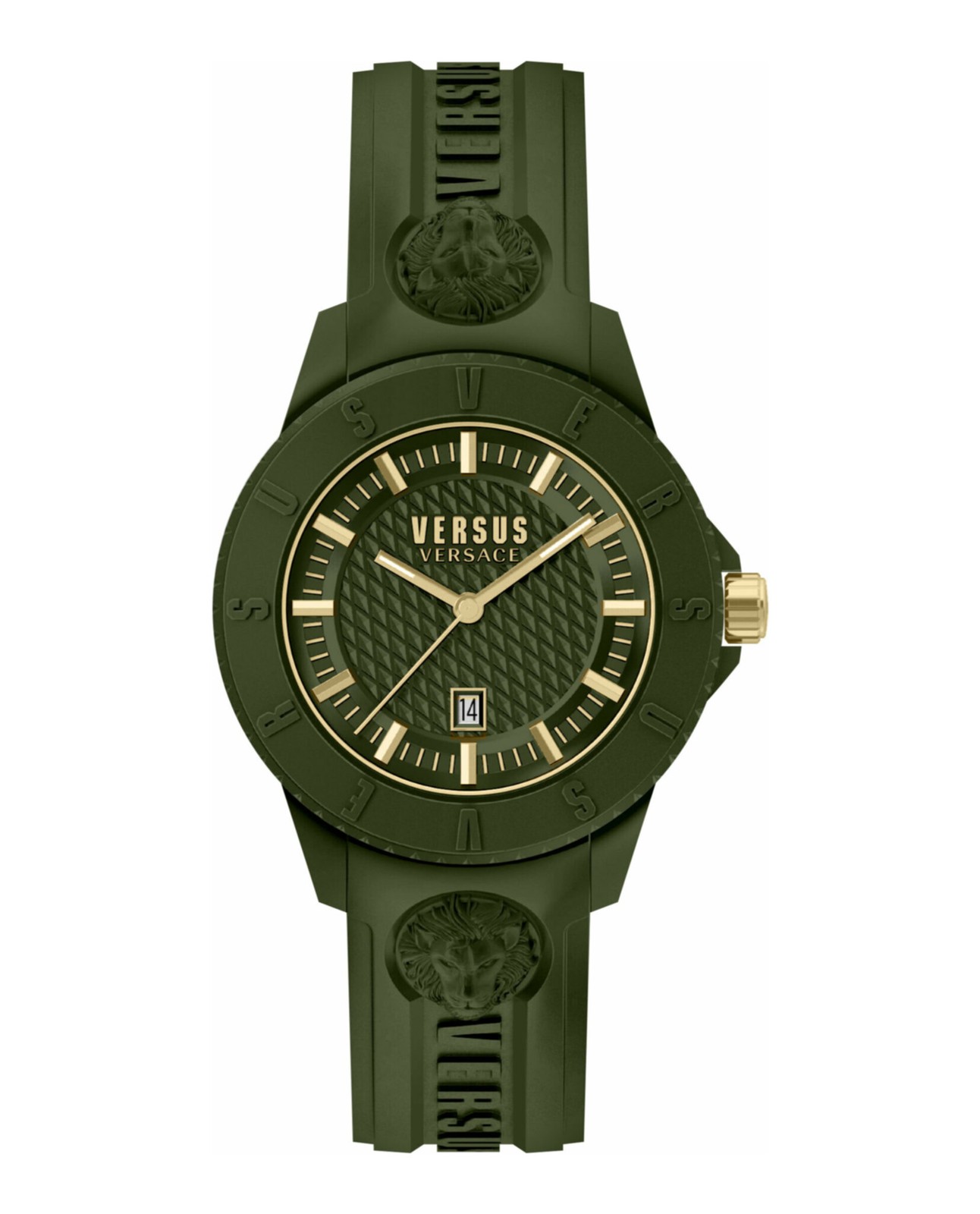 Versus Versace Mens Green 43mm Strap Fashion Watch