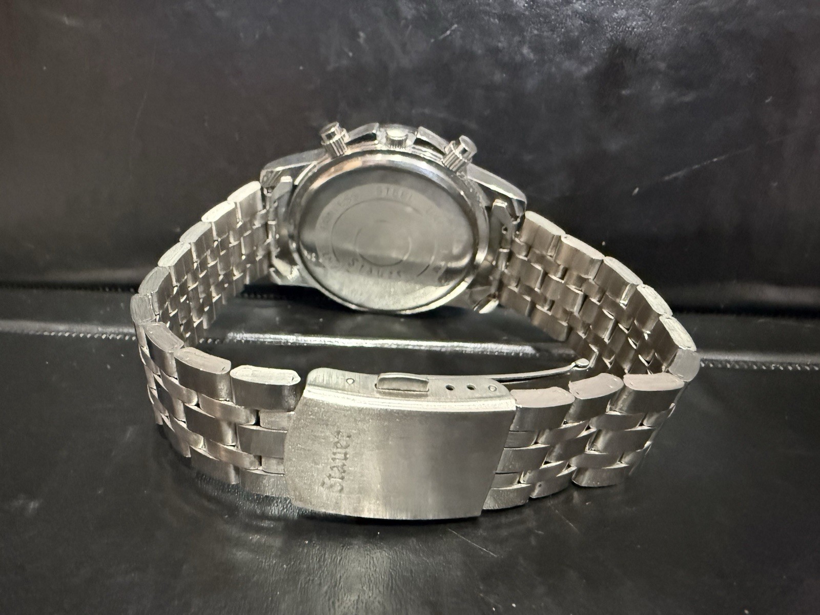 Stauer Chronograph Jet Setter Tachymeter Stainless Steel Watch – New Battery