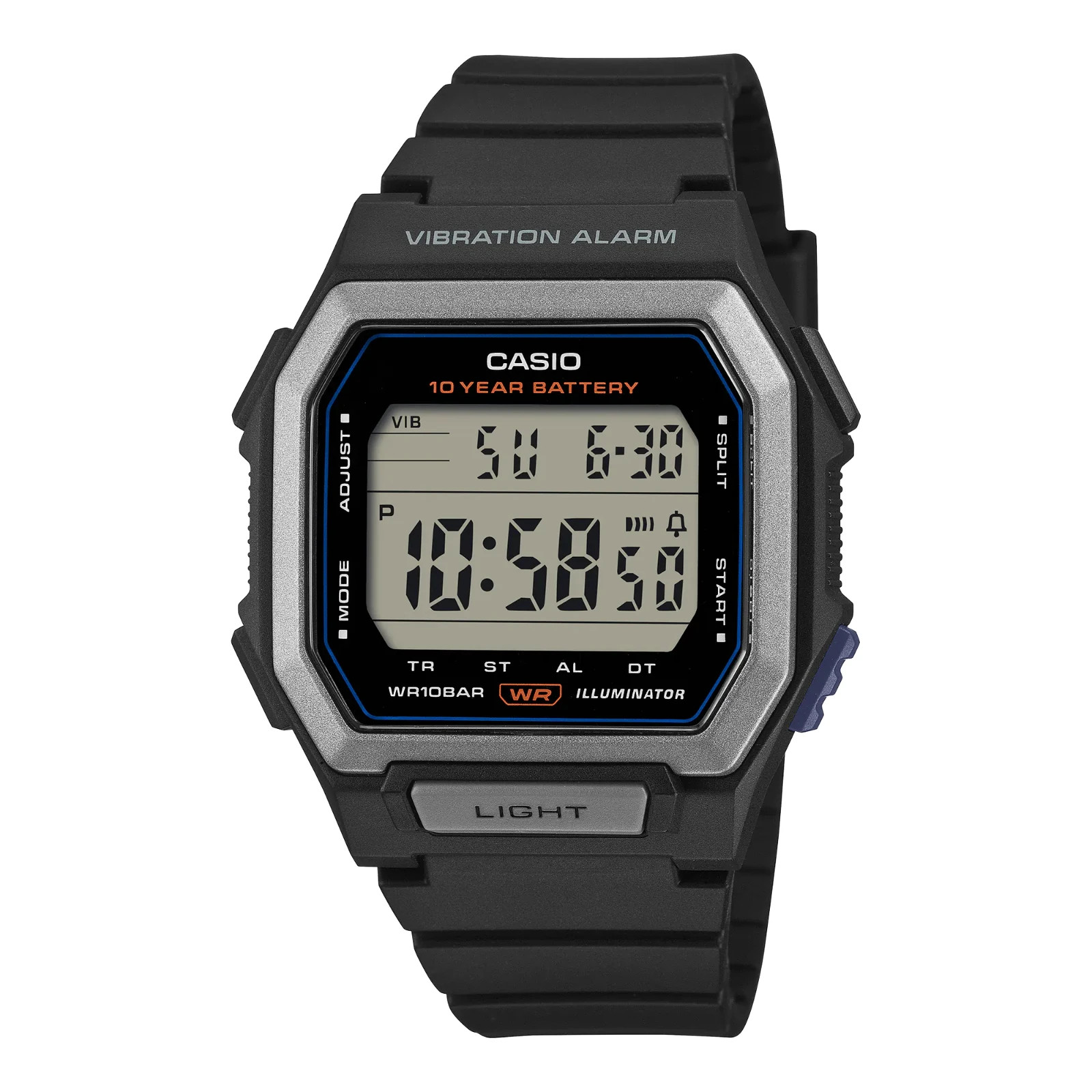Casio W-738H-1AJF Vibration 10-Year Battery Black Digital Men’s Watch Japan NEW