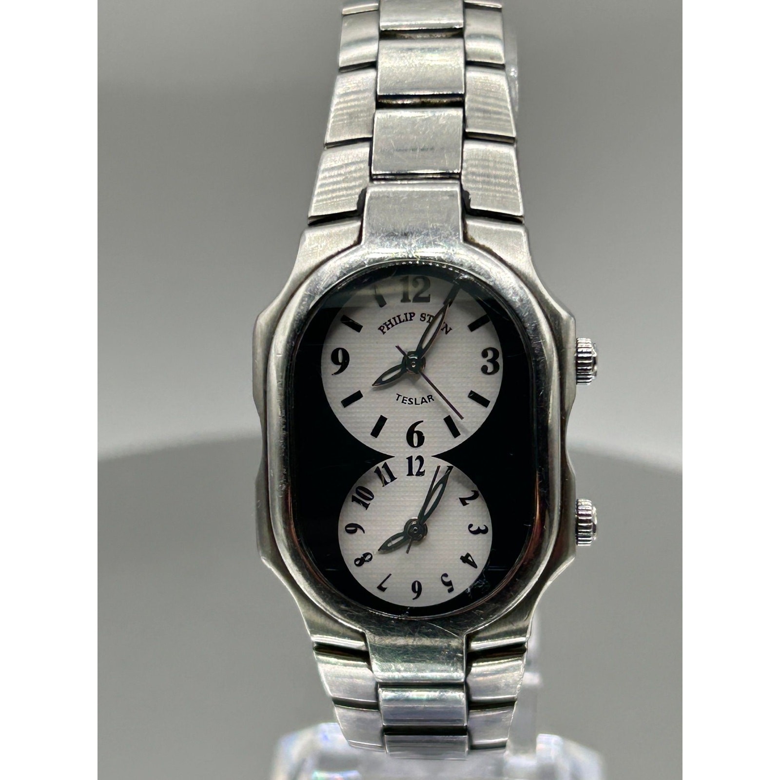 Philip Stein Teslar Dual Time Zone watch w/ Teslar technology. New battery