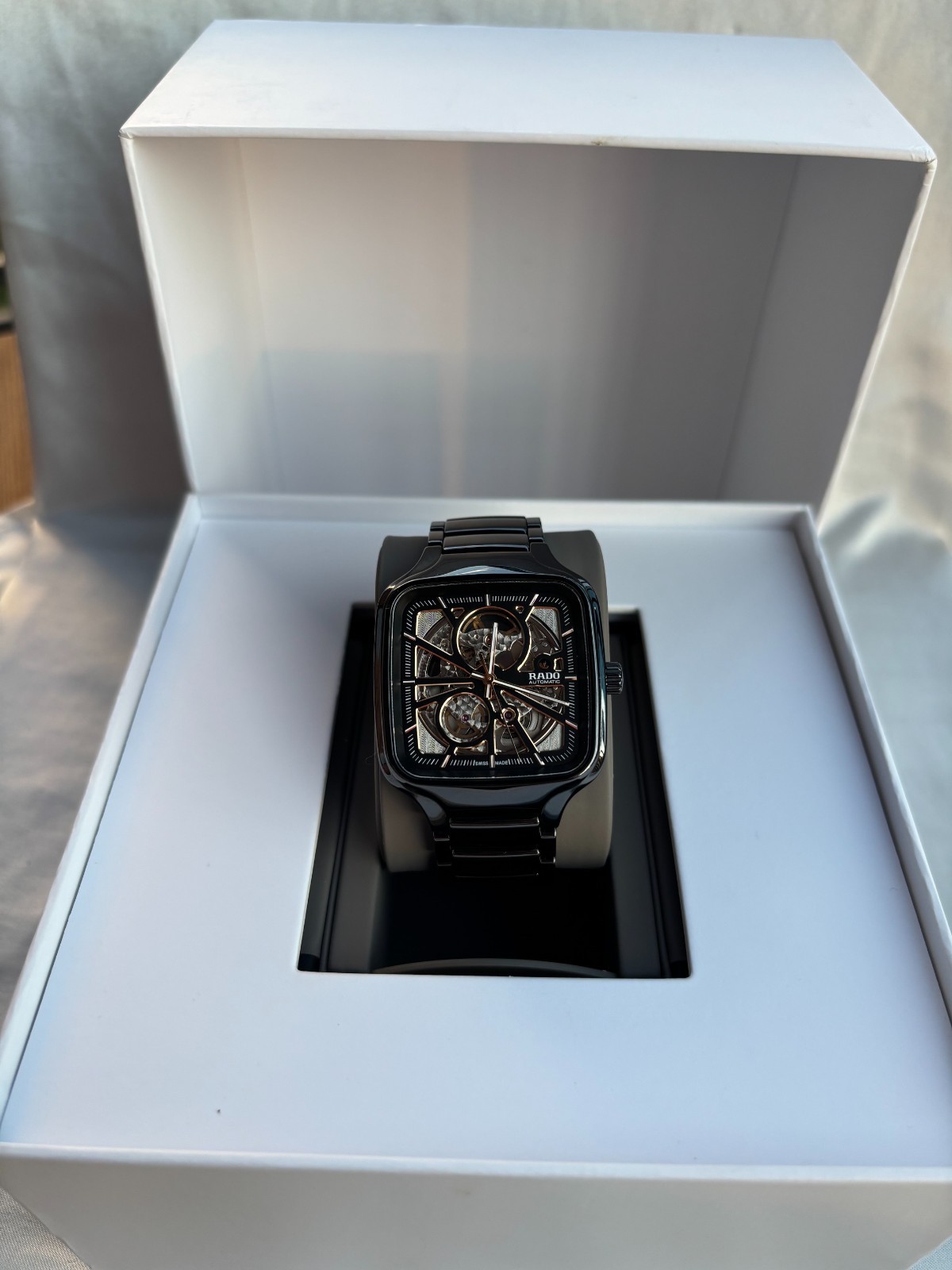 Rado True Square Automatic Open Heart Skeleton Black Dial Men’s Watch R27086162