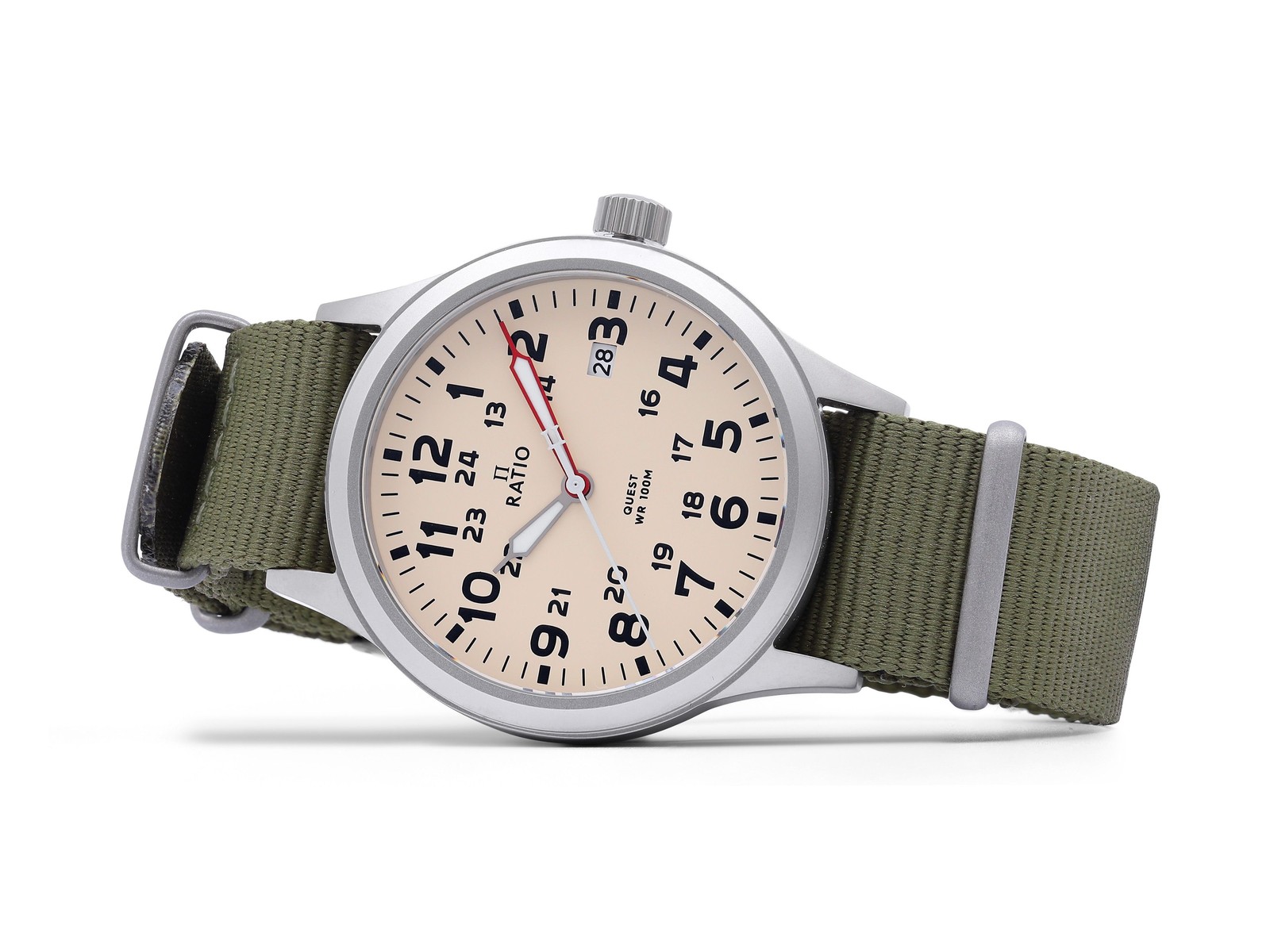 Ratio Quest Series Nylon Strap Beige Dial Quartz Casual 100M RTQ011 Men’s Watch