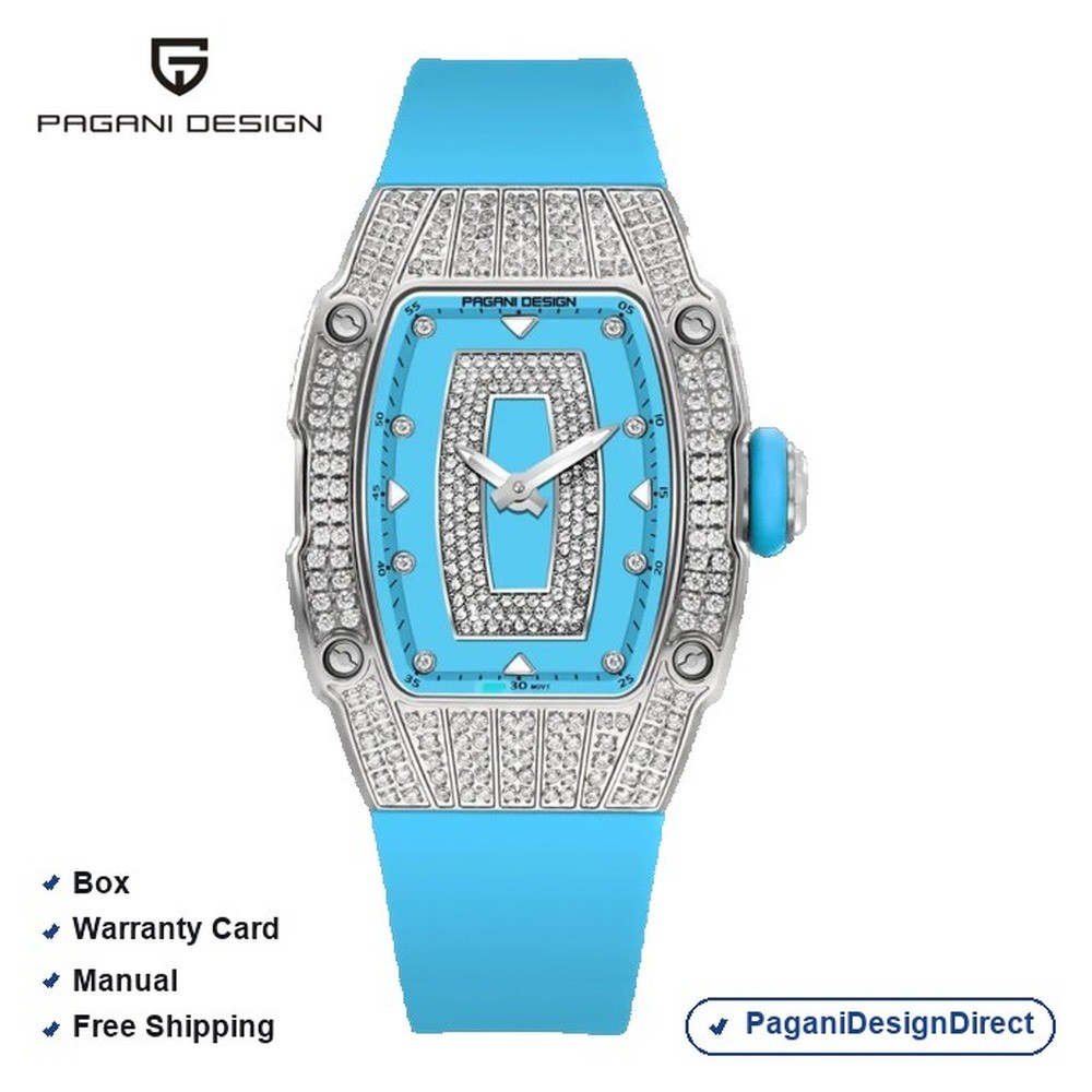 Pagani Design PD-YS013 Blue Silver Silicone Automatic Women’s Watch