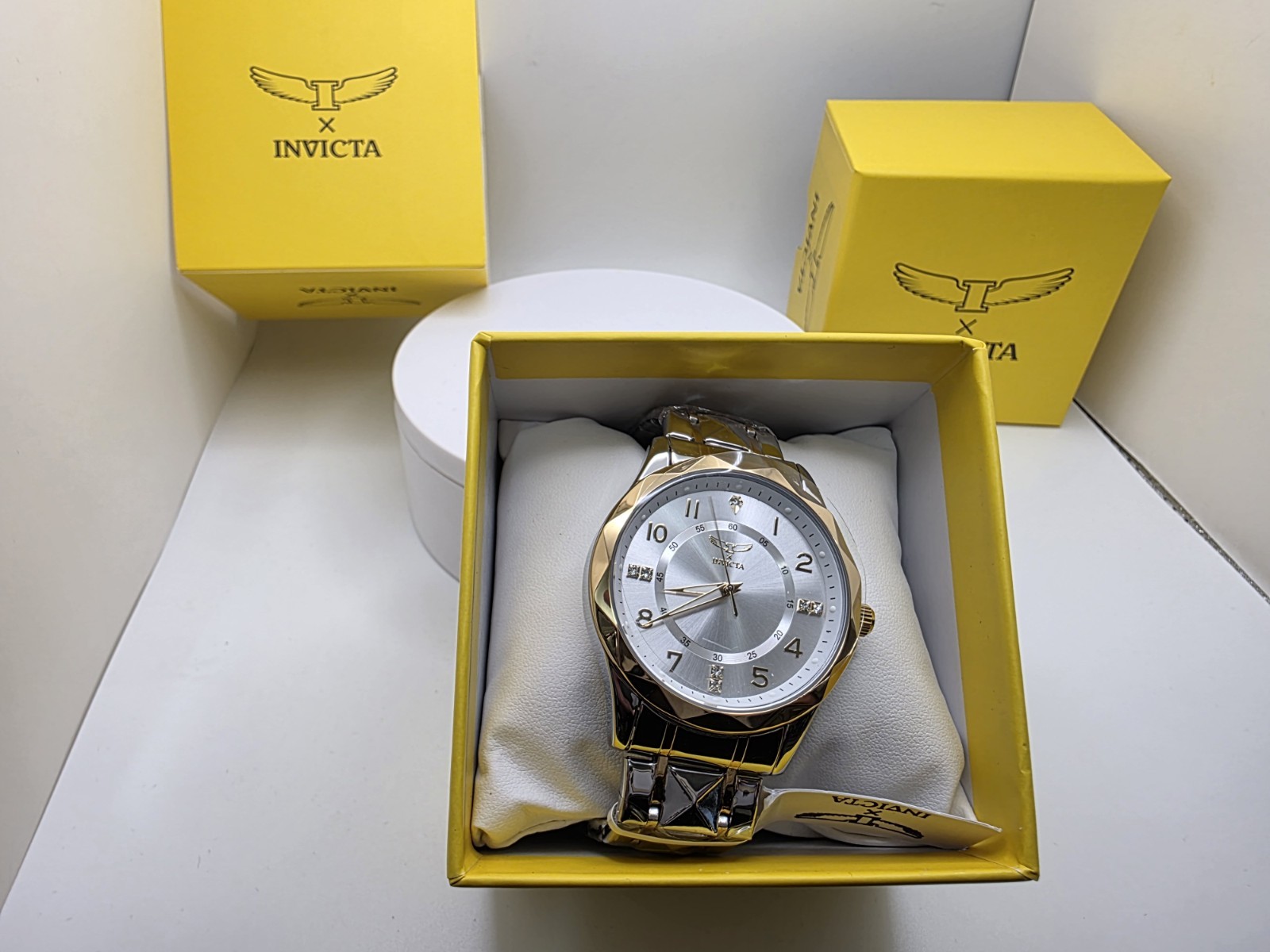 Invicta 69023 Women’s Two Tone Quartz Watch Silver Dial Crystal
