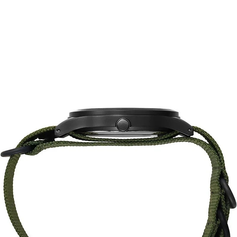 Durable Field Watch Easy Read Dial 24H Display Nylon Strap Quartz Movement
