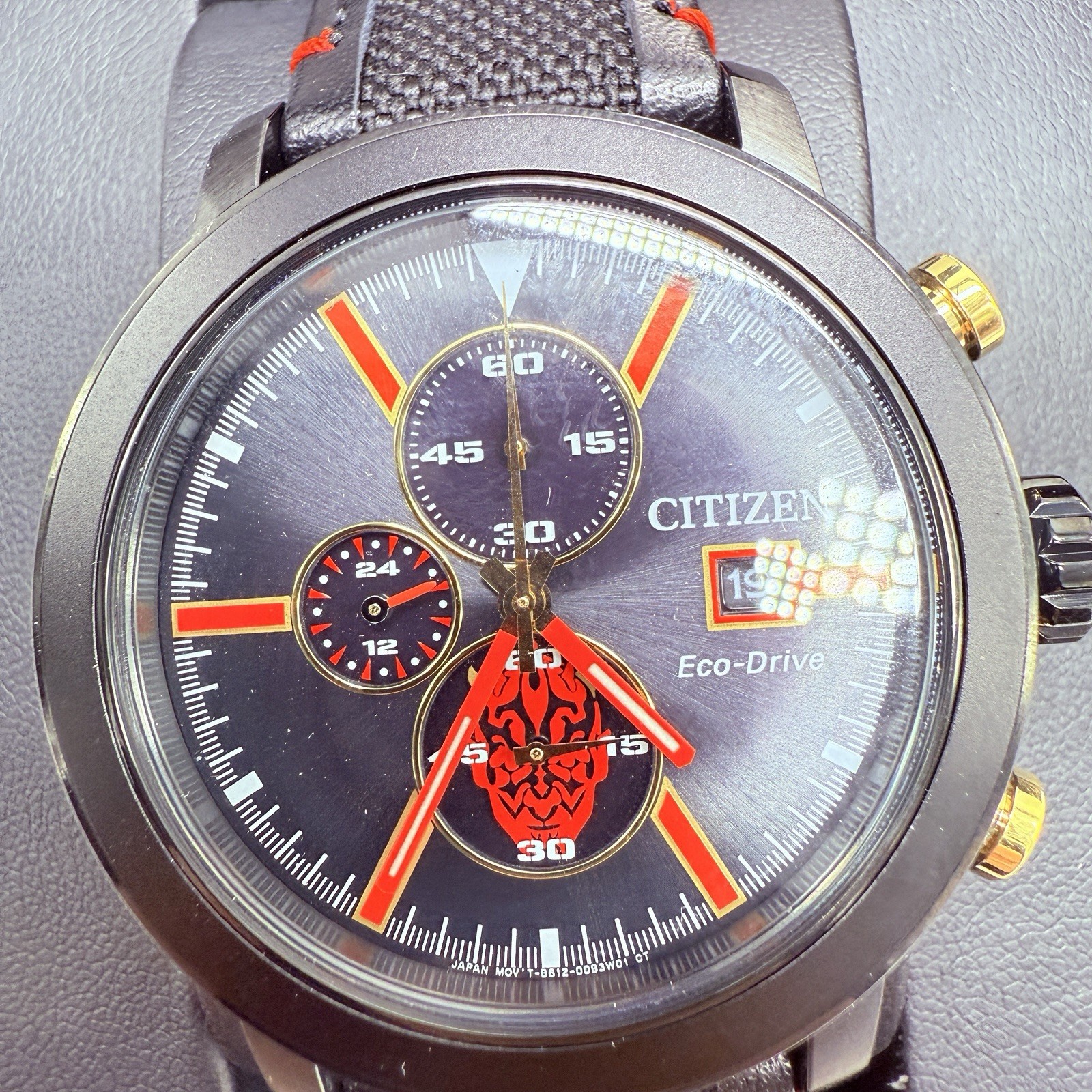 Citizen Men’s Darth Maul Chronograph Date Eco-Drive Black Watch 44MM CA0766-02W