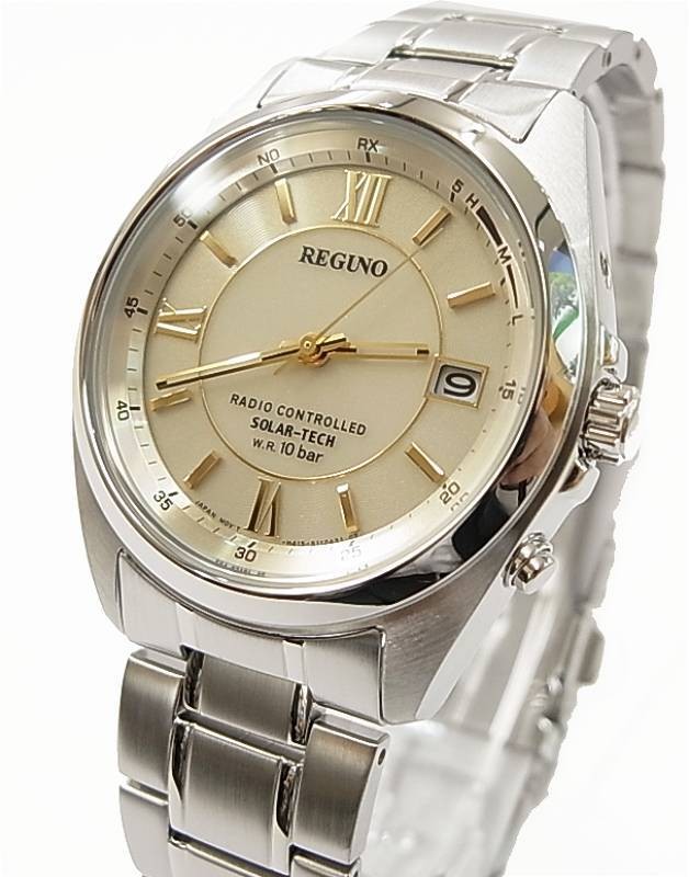 CITIZEN KL3 111 81 REGUNO Solar Radio Watch 10 ATM Waterproof Men’s Cream