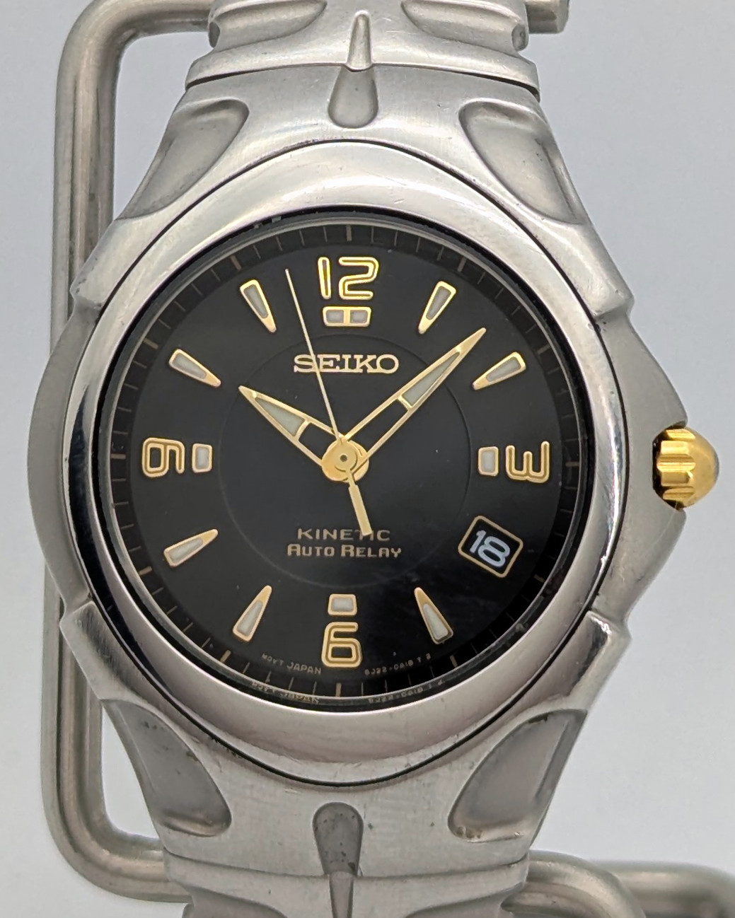 Seiko Kinetic Auto Relay 5J22-0A10 Black Dial 100M Sleep/Wake | New Capacitor