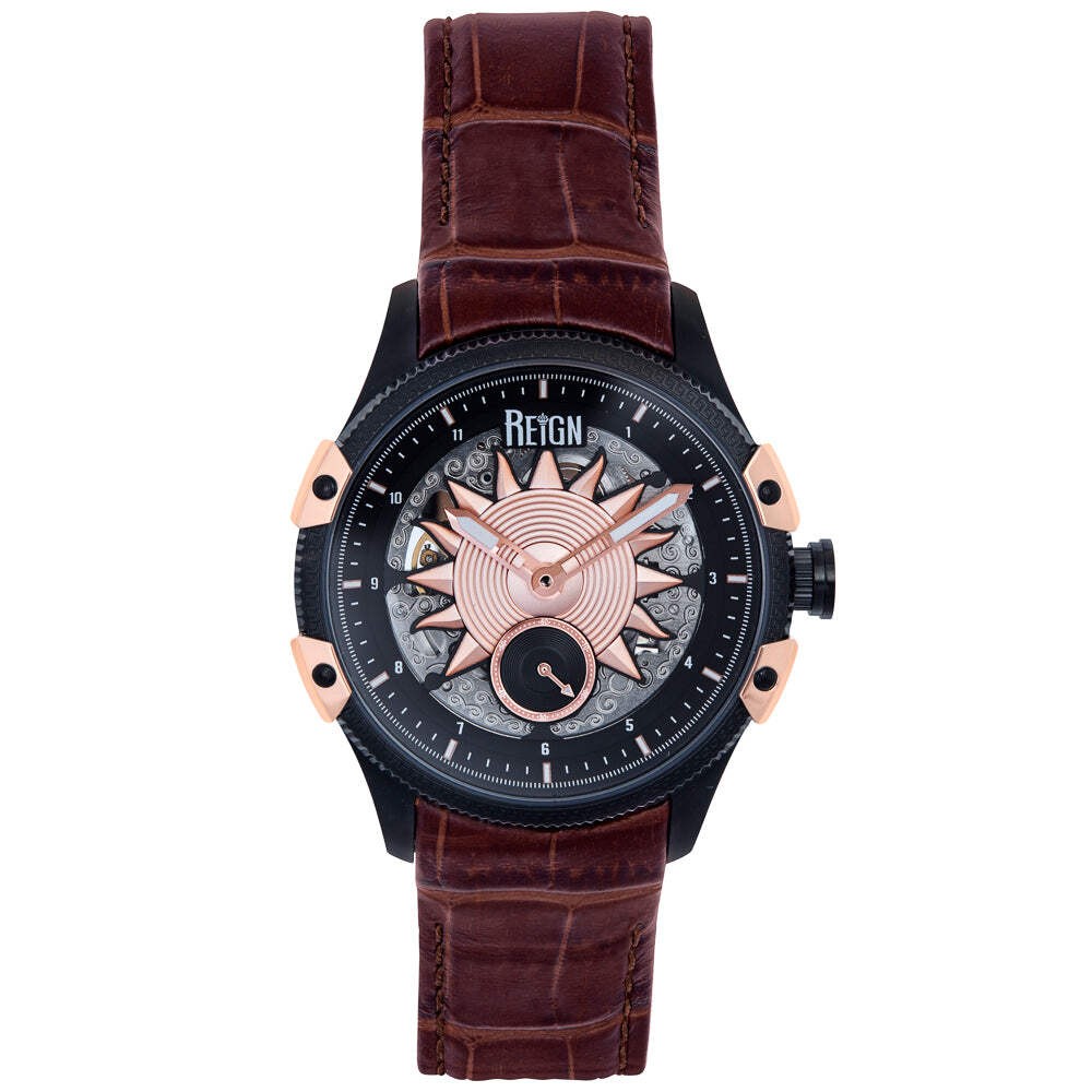 Solstice Automatic Dark Brown/Rose Gold | Black Dial Wristwatch REIRN6903