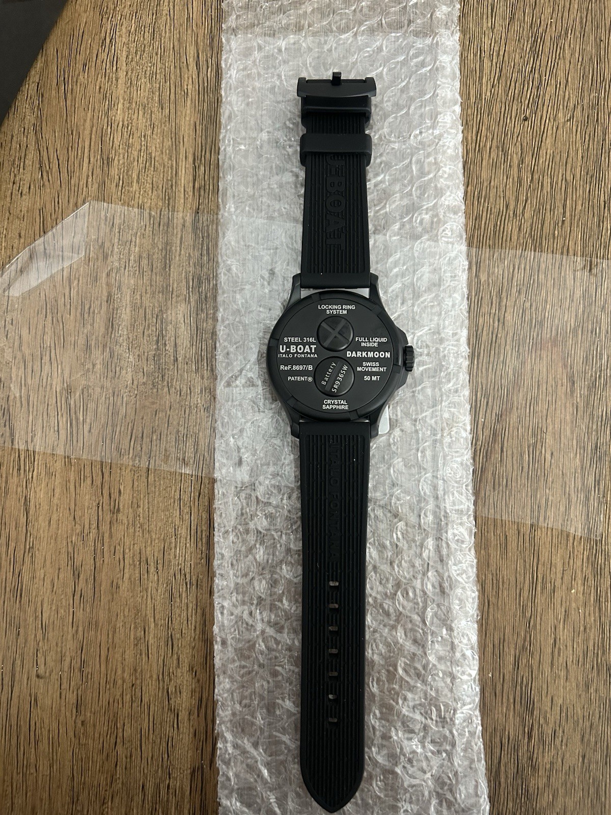 (AS- IS) U-Boat Capsoil Darkmoon Soleil Red IPB Quartz Watch, 44 mm, 8697