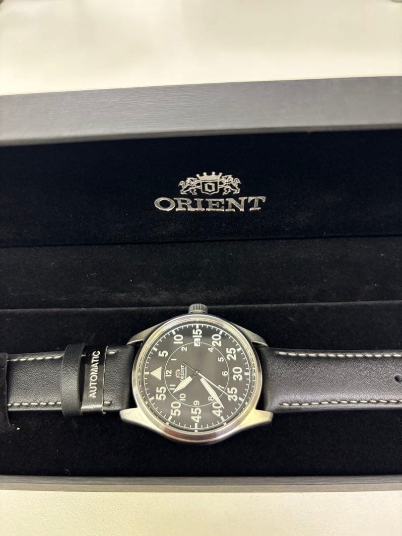 ORIENT RN-AC0H03B Automatic Black Dial Leather Strap Self-Winding w/ Box
