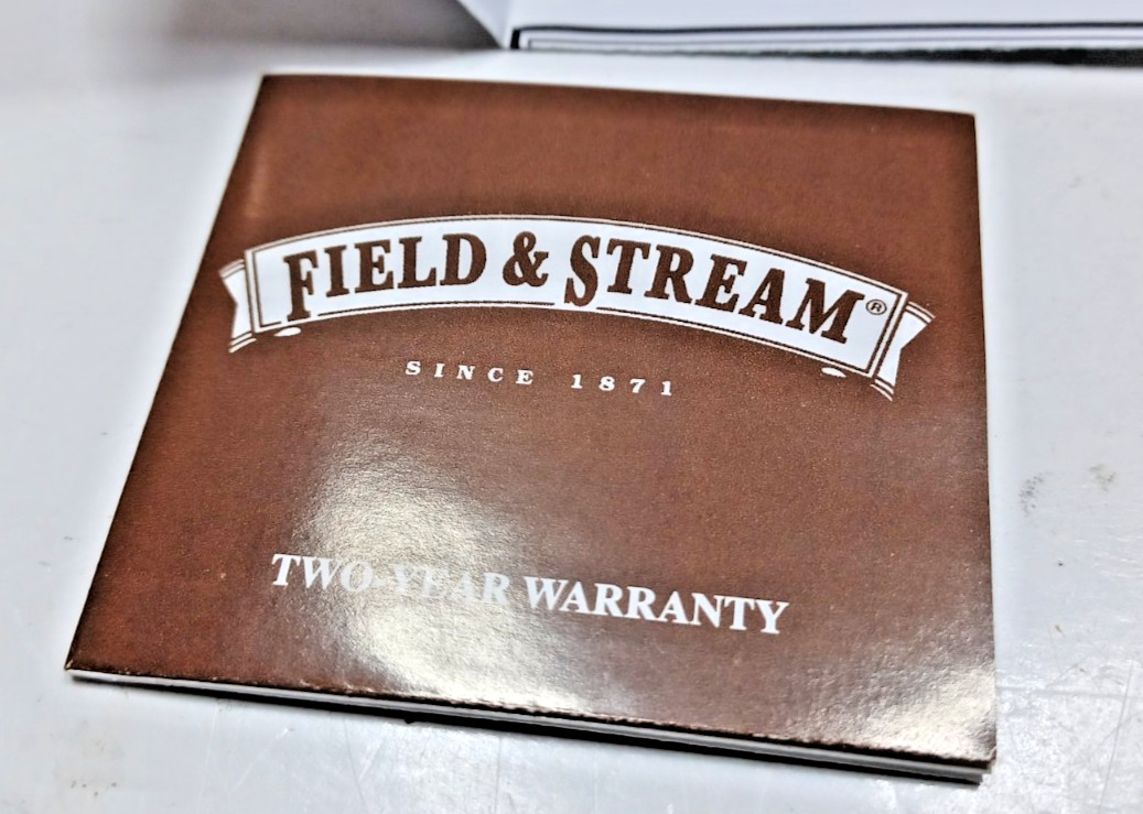 NOS Field & Stream Angler Stainless Steel Mens Watch All Paperwork and Case