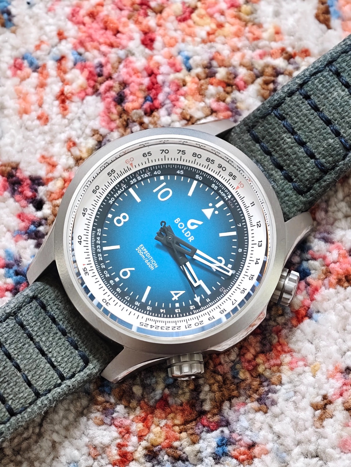 BOLDR Expedition Enigmath Coconico Automatic 200m Blue Dial Slide Rule – 41mm