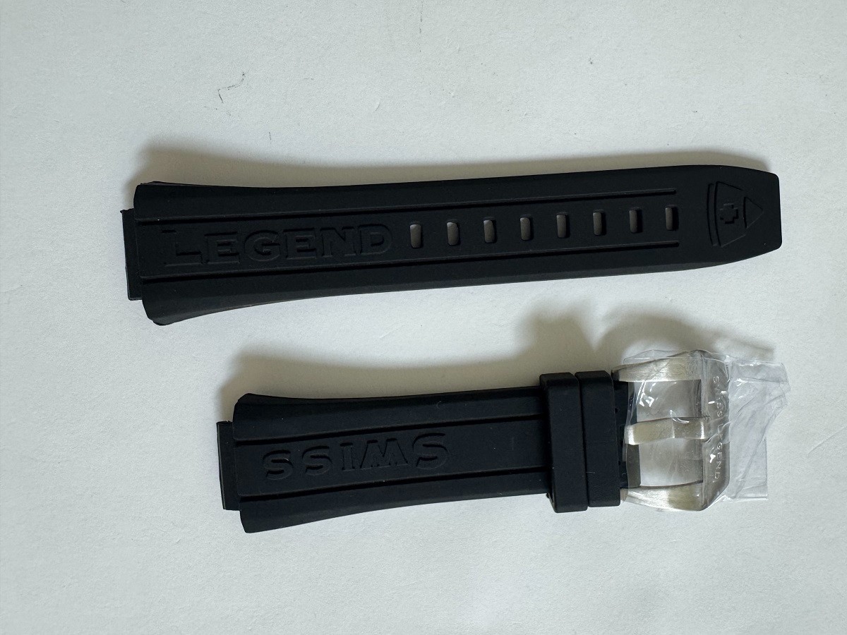 Ladies Swiss Legend Trimix Silicone/Rubber Black watch band strap