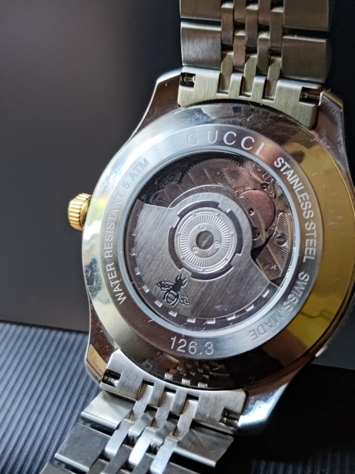 Gucci G-Timeless Automatic 40mm Two Tone Silver/Gold Bracelet Watch YA126356
