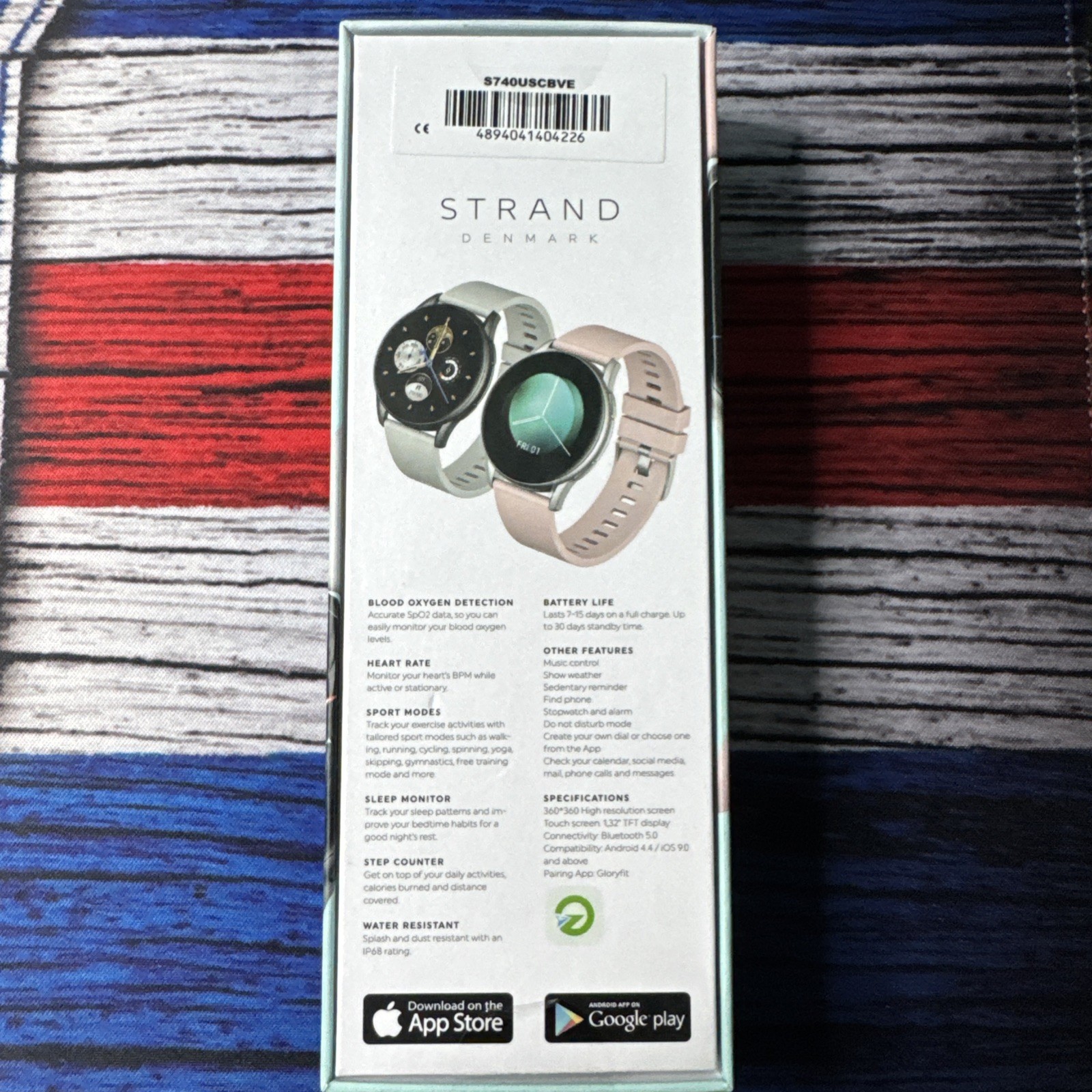 Strand Denmark Smart Watch Green Silcone Strap – Heart Rate, Steps, Water Resis