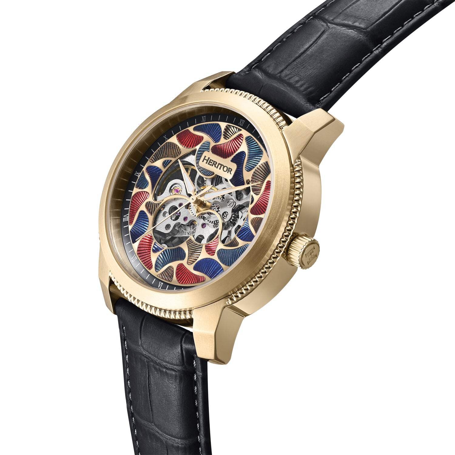 Emmanuel Semi Skeleton Custom Dial Black/Gold | MULTICOLOR Dial Wristwatch HERHS