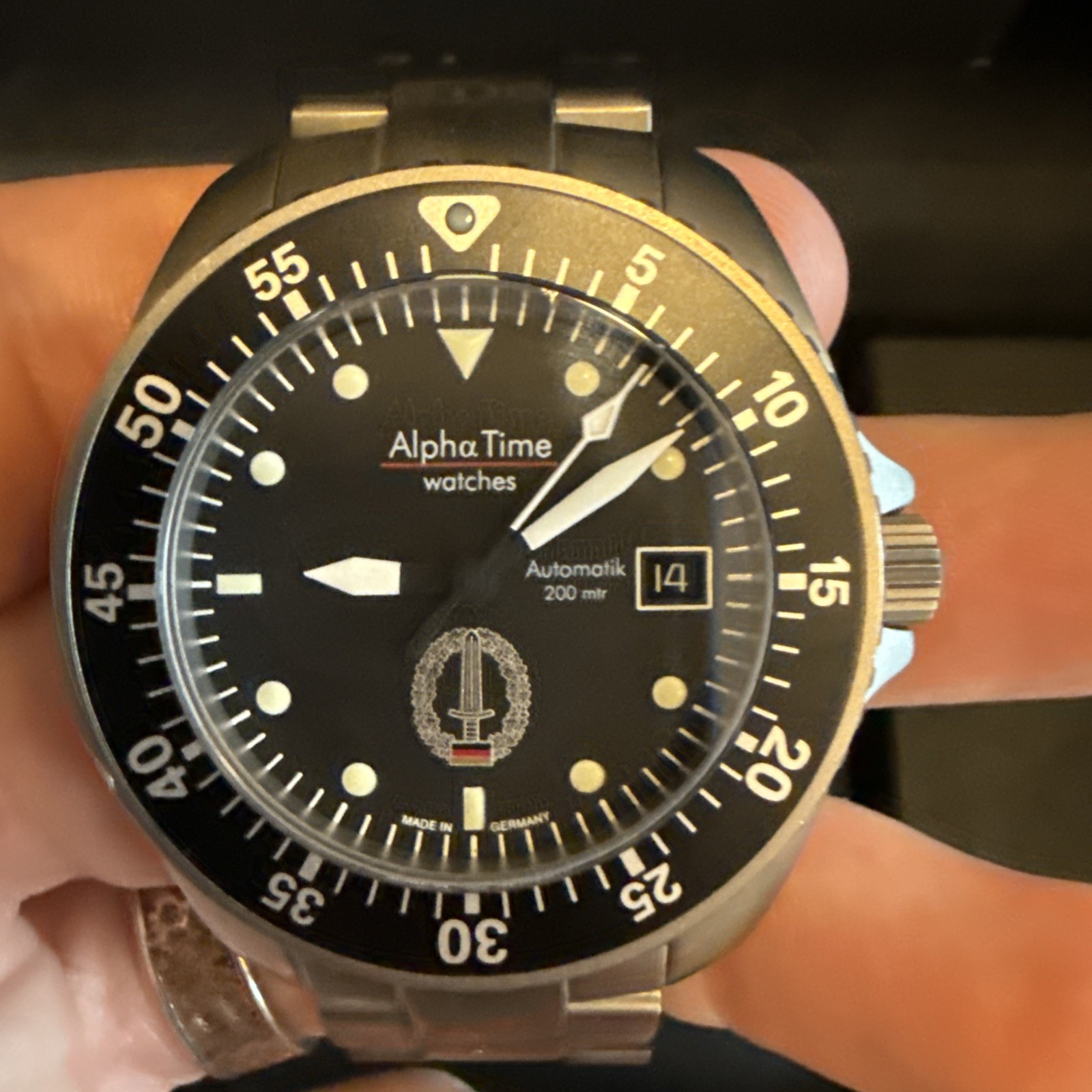 AlphaTime Mission Timer Titanium Dive Watch Fricker Case Made In Germany RARE
