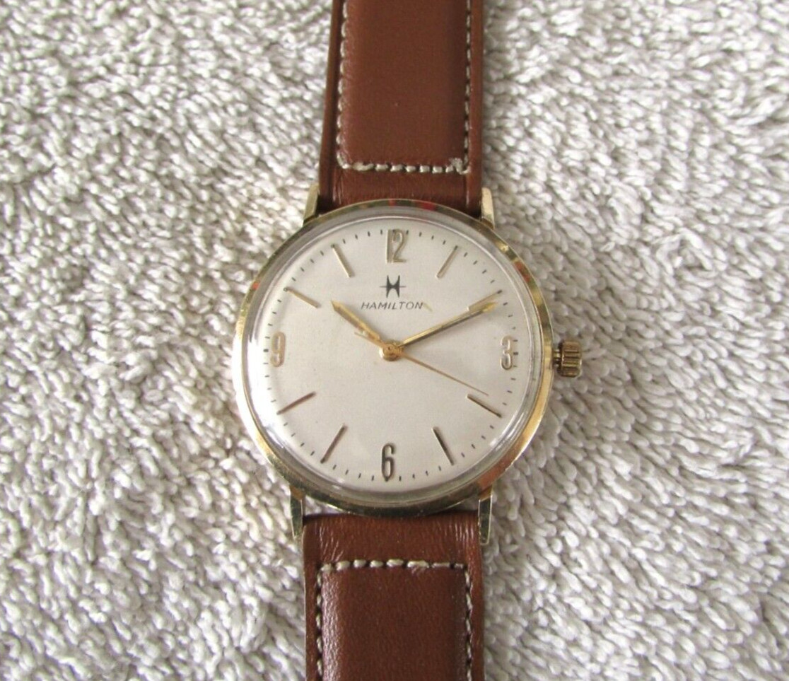 HAMILTON Solid 10K Gold Mechanical 1970s Watch – FORD MOTOR COMPANY 35th ANNIV.