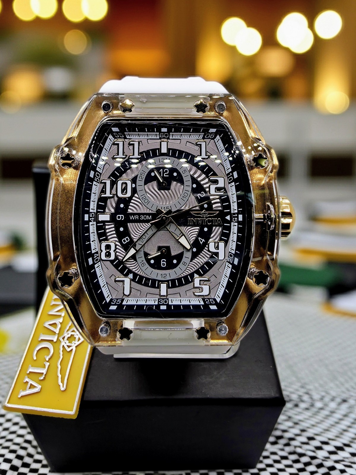 🔥🔥🔥Invicta Racing Cyclone men 48.5mm White gold🔥🔥🔥