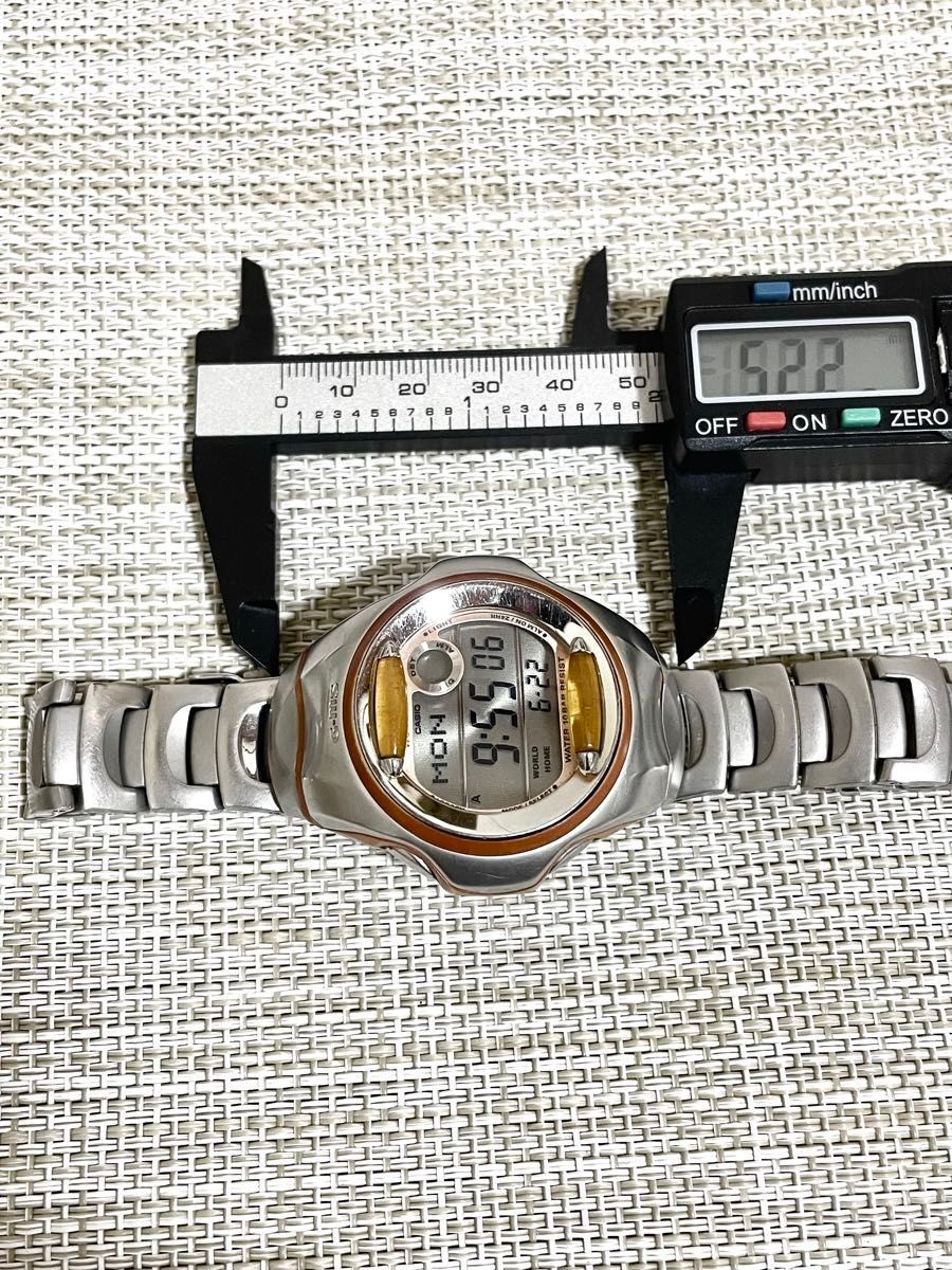 🟦 CASIO G-MS MSG-140 Digital Watch Vintage Y2K Full Metal Silver Brown Japan