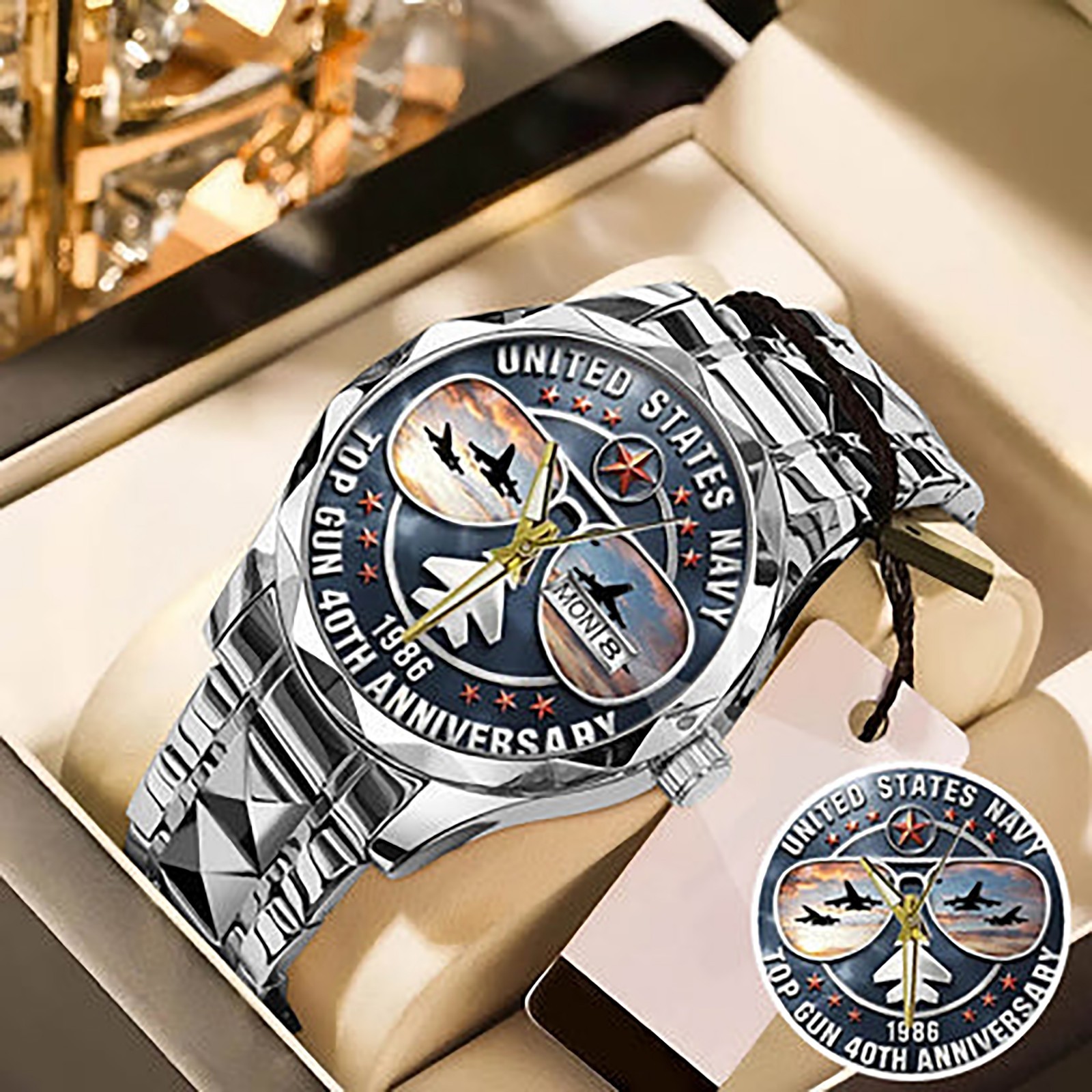 Personalized Fighter Pilot Watch Stainless Steel Aviation Gift for Men