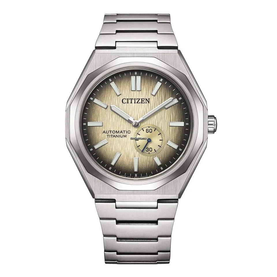 Citizen Zenshin 60 NK502058P Unisex Titanium Beige Analog Dial Wristwatch 40mm