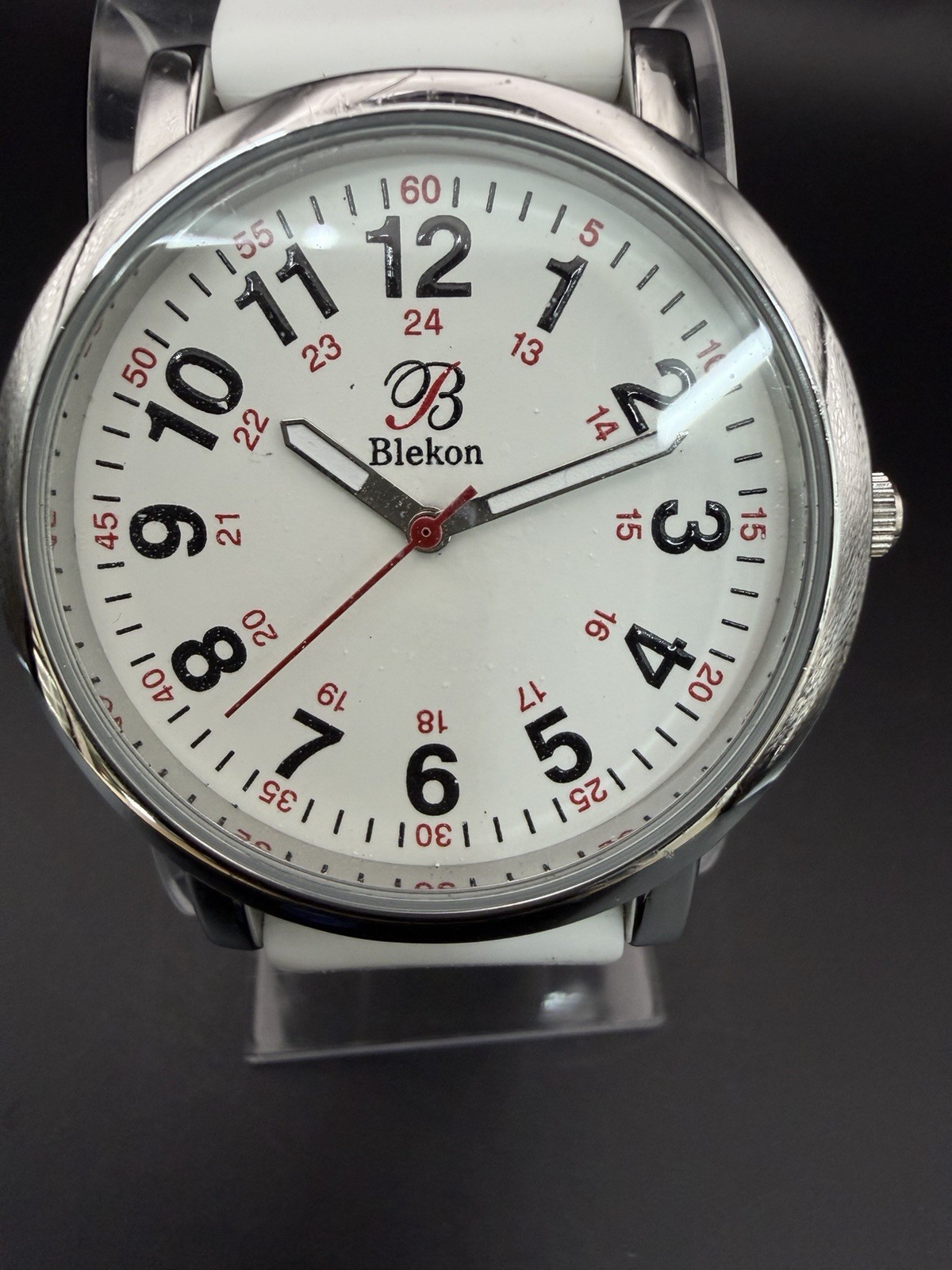 Blekon Men’s Watch White Dial 24 Hour White Rubber Strap