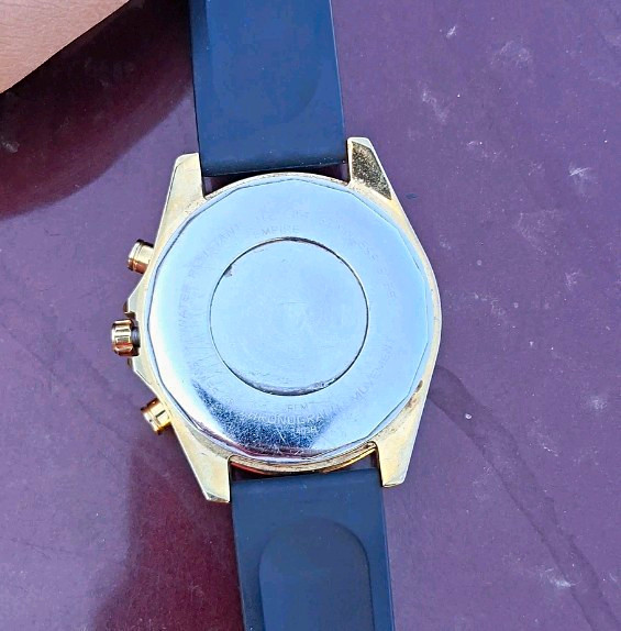 Joe Rodeo TechnoMarine Cruise Gold Tone Round Analog Chronograph Black Strap