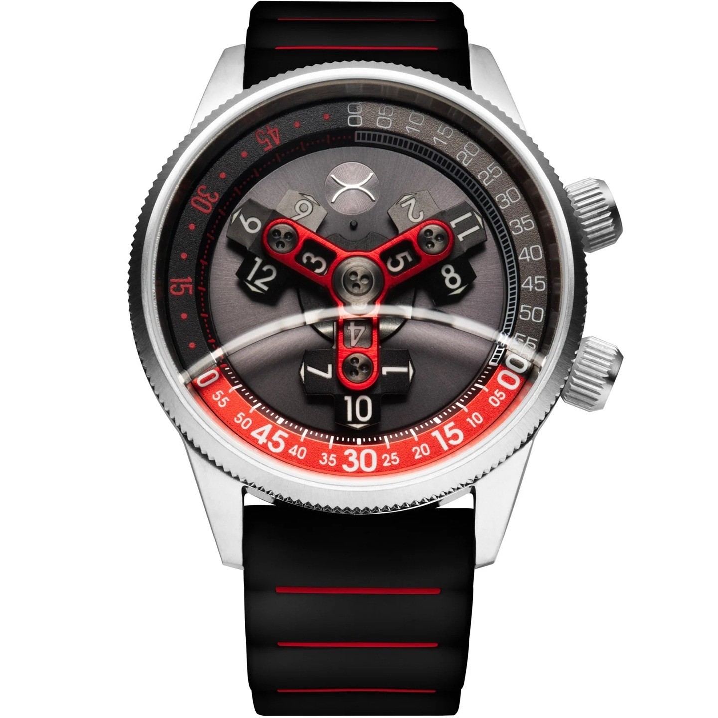 Xeric Vendetta II Automatic Wandering Hour Black Gray Red – Brand New