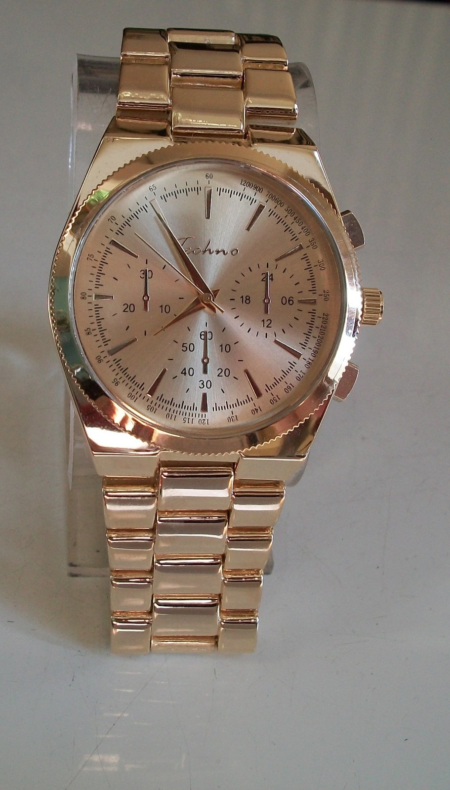 Men’s gold, silver, black finish glitter or plain dial fashion hip hop watch
