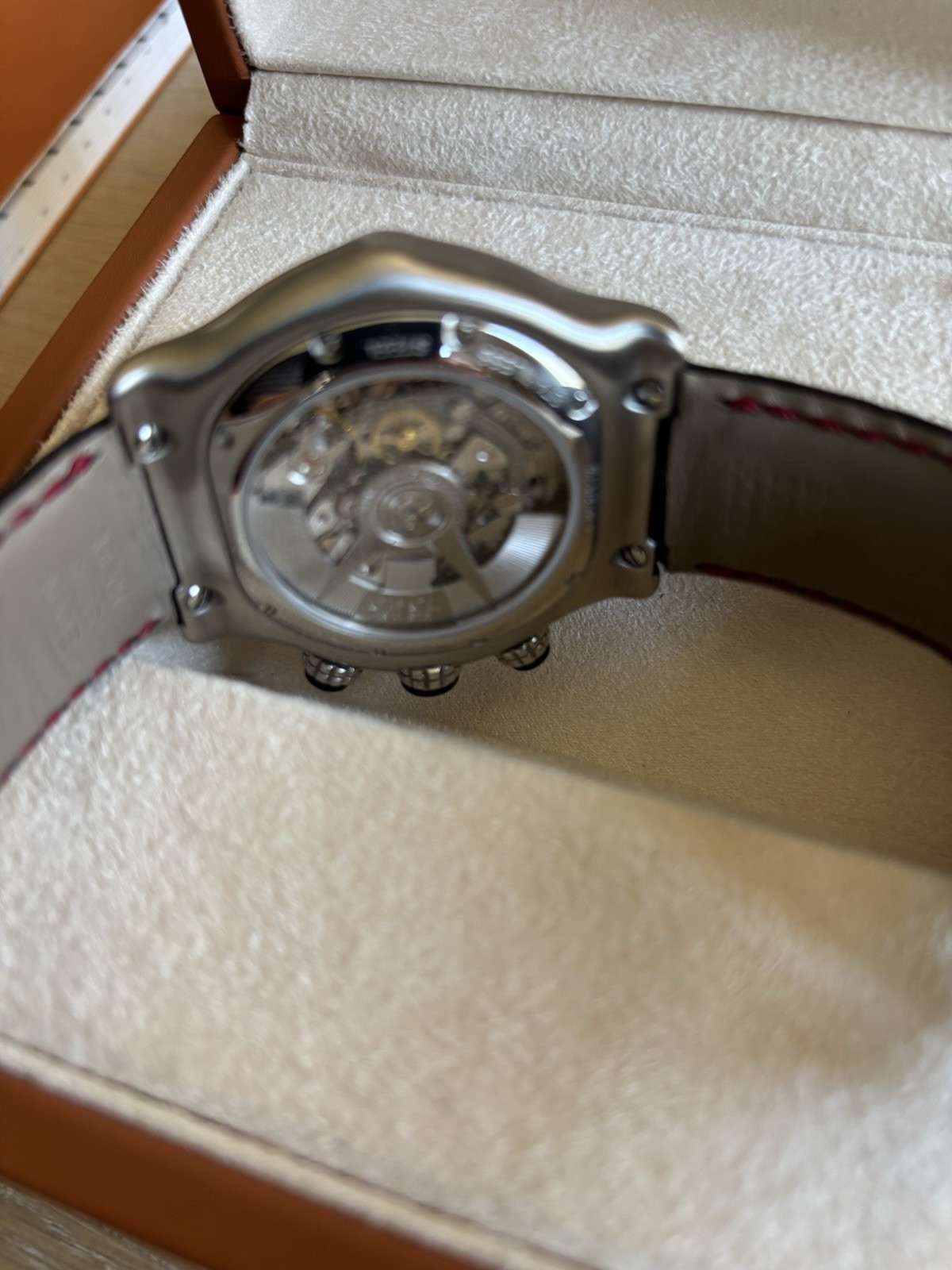 EBEL 1911 BTR 44mm Automatic Chronograph Black Dial Leather Strap Box Booklet