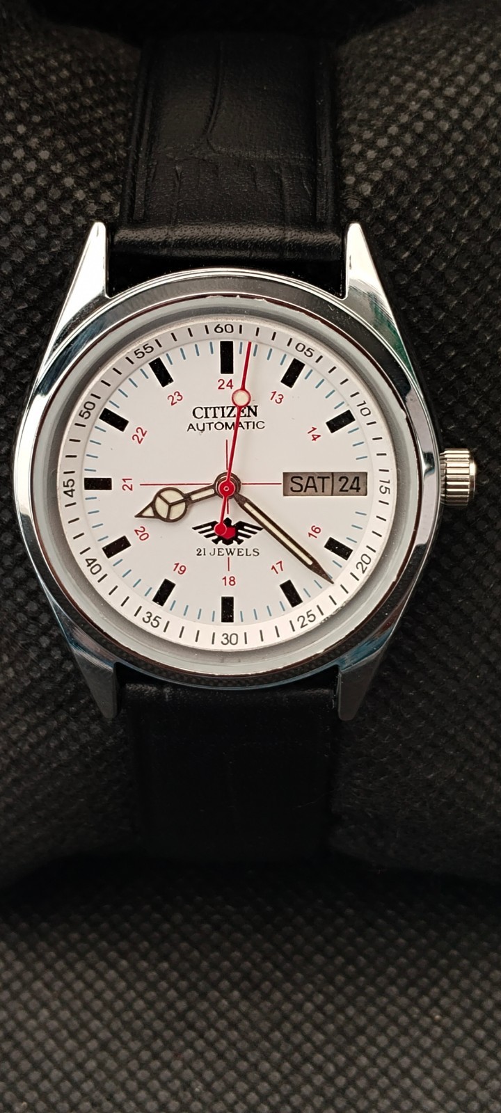 Vintage Automatic Citizen Japan Made White Dial Day/ Date Men’s Wrist Watch